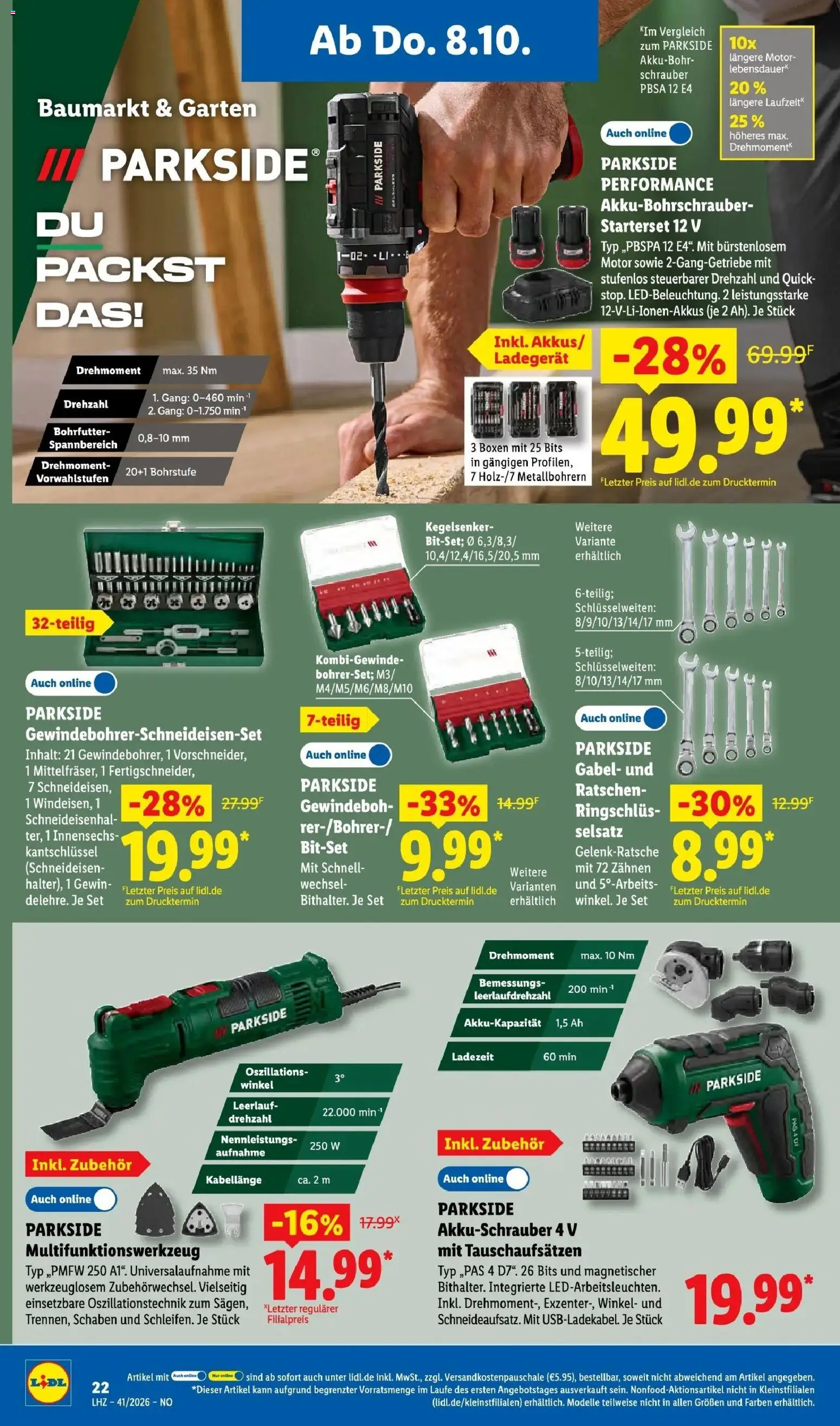 Lidl Prospekt Braunschweig – gültig ab 05.10.2026 | Seite: 40 | Produkte: Akkuschrauber, Ladegerät