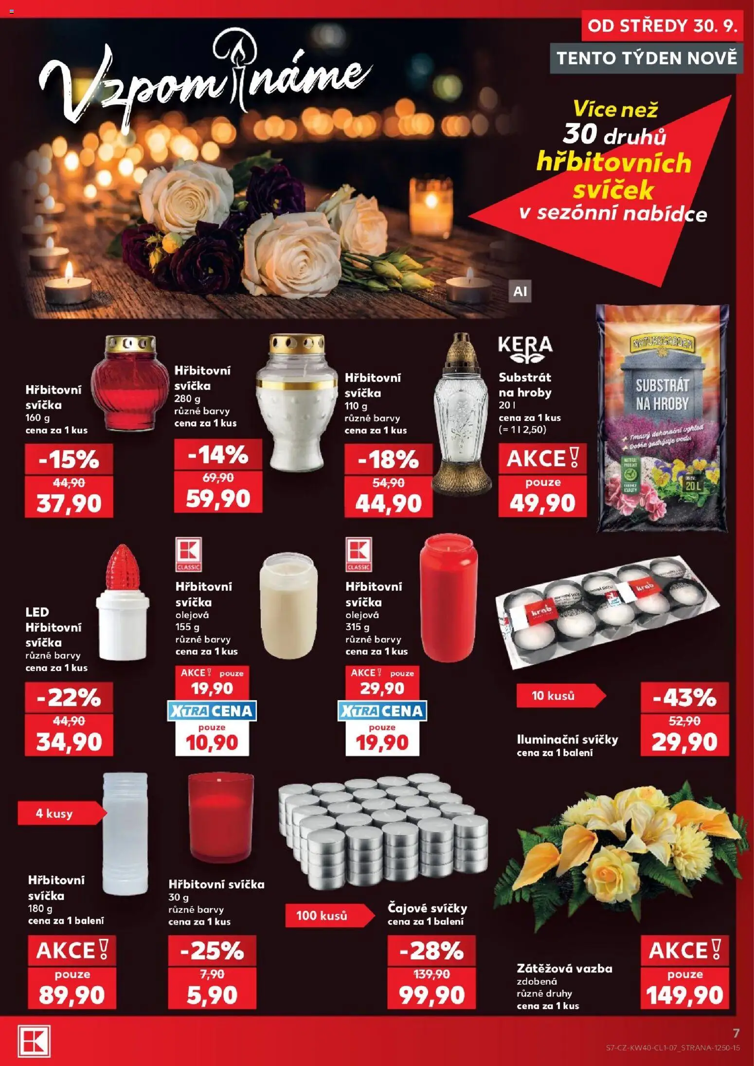 Kaufland leták - Plzeň Bory od 30.09.2026 | Strana: 7 | Produkty: Čajové svíčky, Svíčky, Barvy, LED