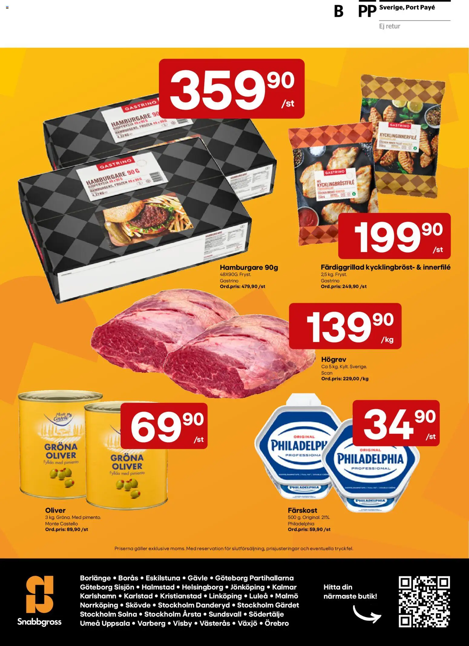 Snabbgross reklamblad aktuell från 05/10/2026 | Sida: 16 | Produkter: Oliver, Hamburgare, Galler, Kycklingbröst