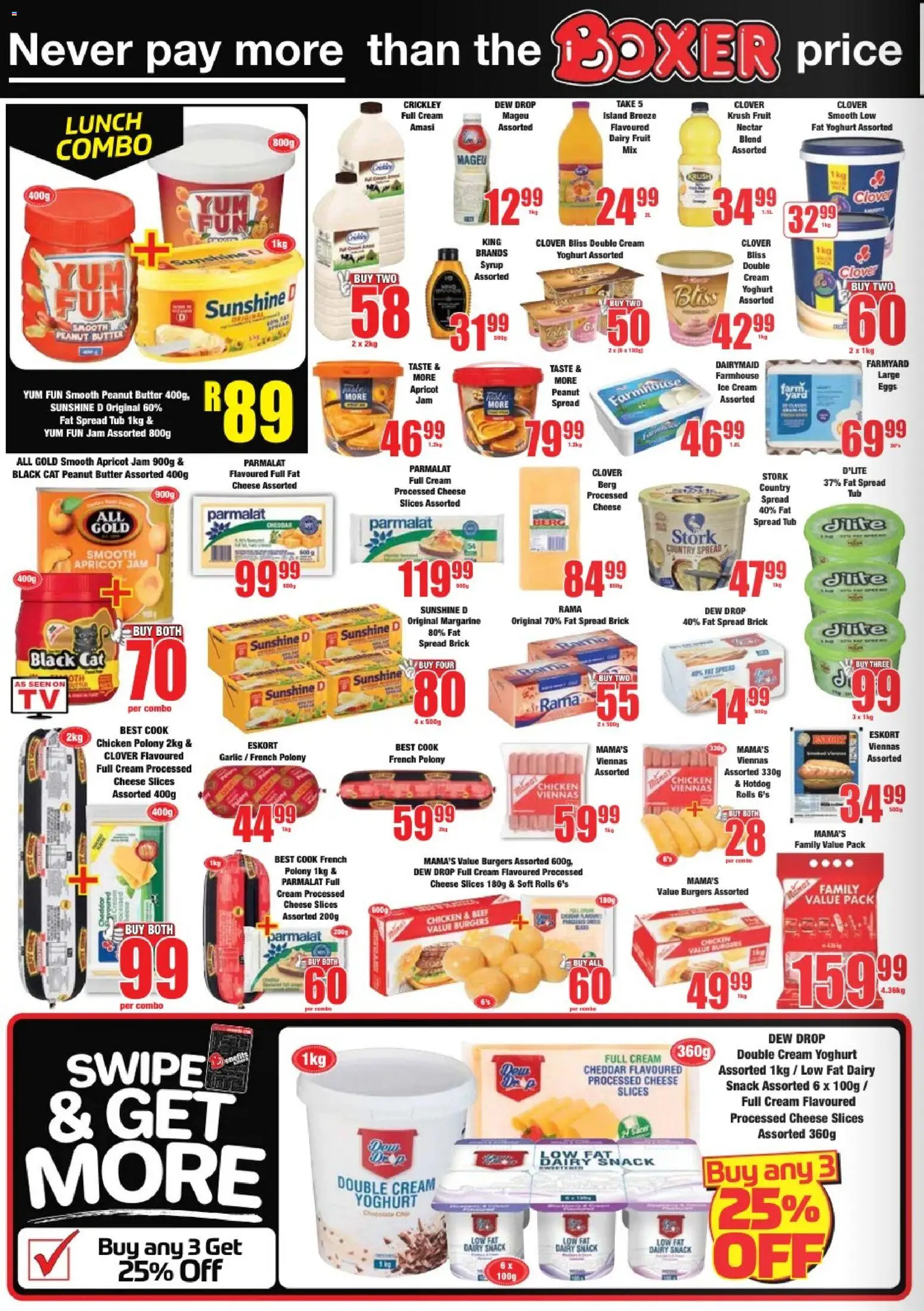 New Boxer catalogue – valid from 25.05.2026 | Page: 4 | Products: Yoghurt, Cheese, Polony, Fruit