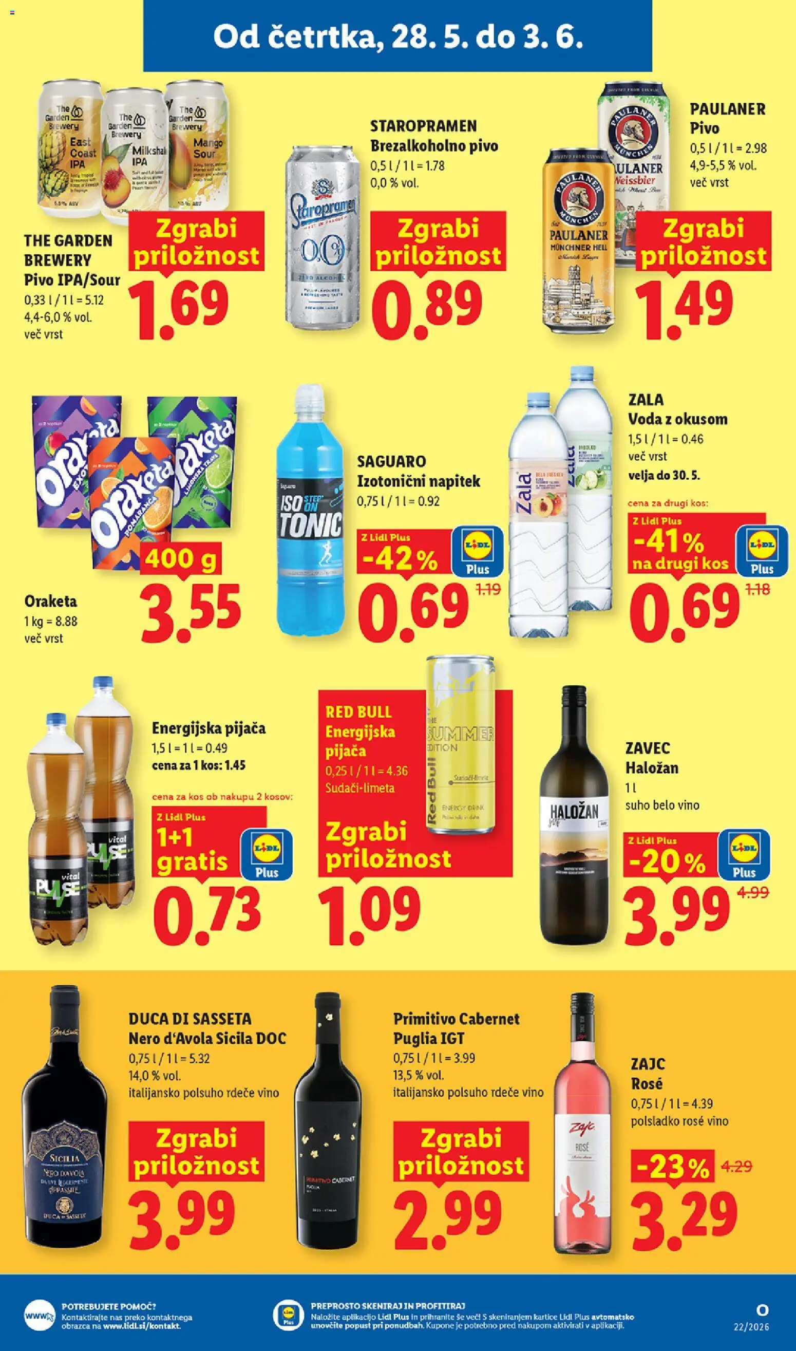 Novi Lidl katalog ponudbe – veljaven od 28.05.2026 | Stran: 11 | Izdelki: Kos, Voda z okusom, Pivo, Mango