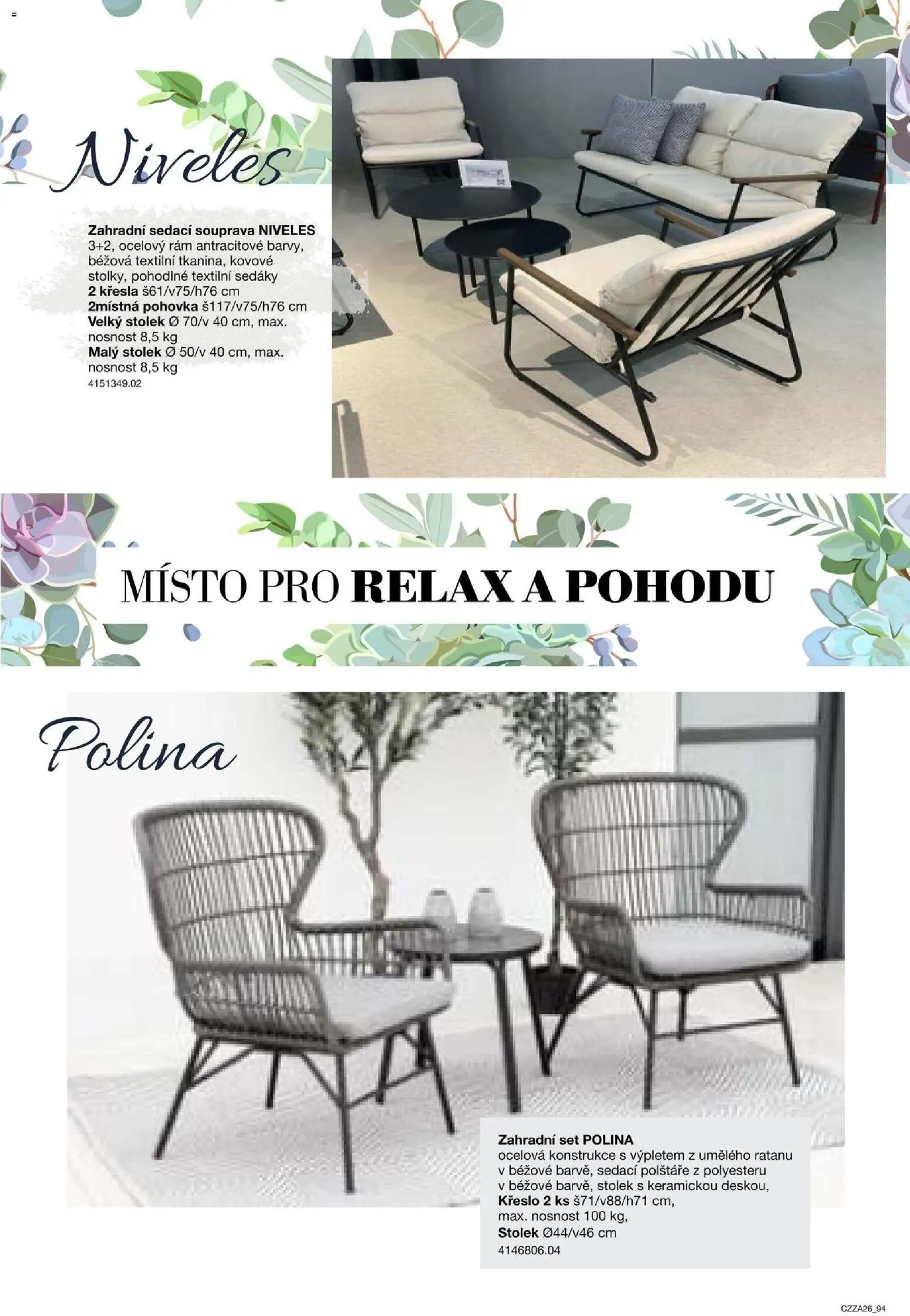 Sconto nábytek katalog - Zahradní speciál od 01.01.2026 | Strana: 94 | Produkty: Polštáře, Sedací souprava, Pohovka, Stolek