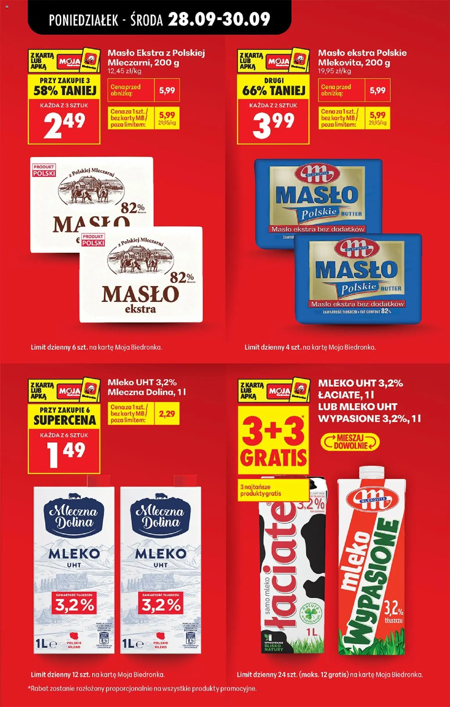 Biedronka Polsko leták - Codziennie niskie ceny od 28.09.2026 | Strana: 5 | Produkty: Mléko, Máslo, Karty