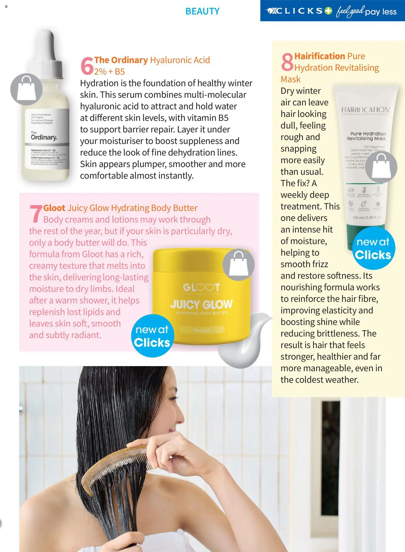 New Clicks catalogue – valid from 01.06.2026 | Page: 27 | Products: Serum, Butter, Foundation, Water