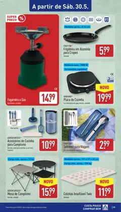 Pré-visualização Aldi folheto válido de 25.05.2026 | Página: 39 | Produtos: Frigideira, Colchão, Mesa, Colchão insuflável