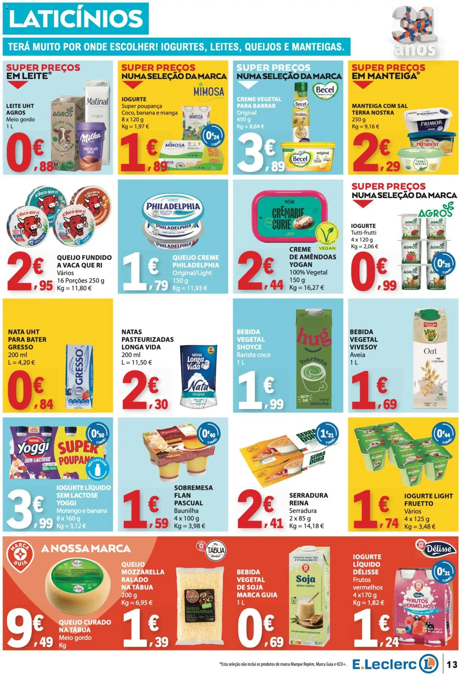 E.Leclerc folheto │ válido de 29/10/2026 | Página: 13 | Produtos: Sobremesa, Sal, Leite, Queijo