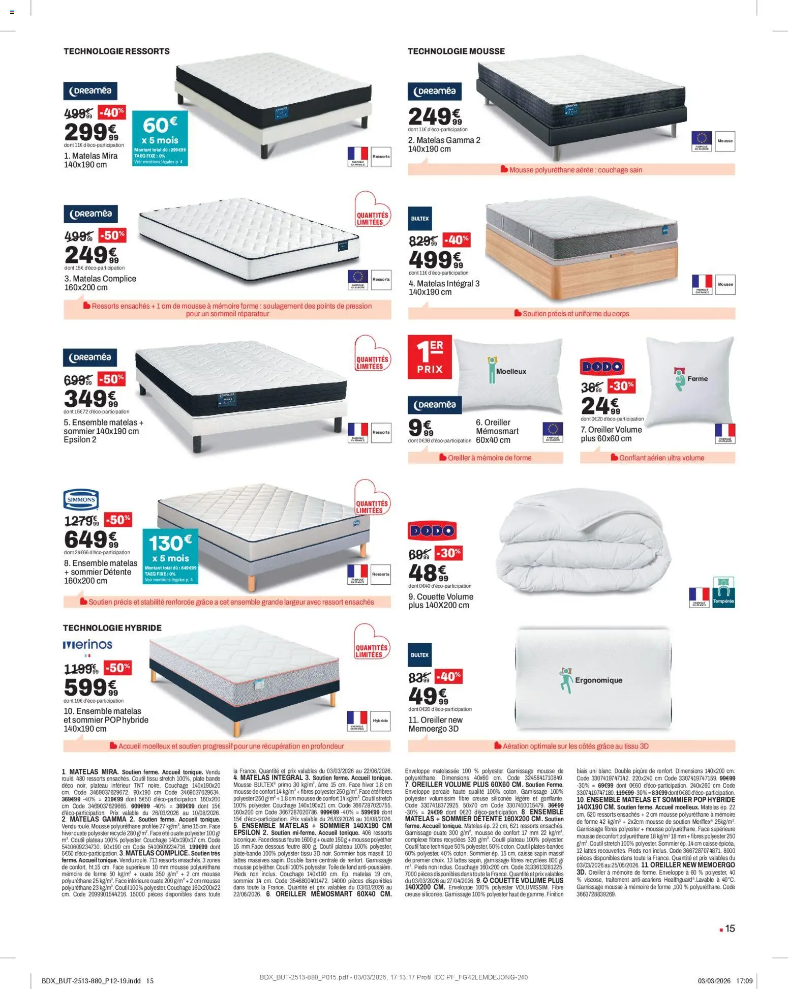 {H1} | Page: 15 | Produits: Plateau, Enveloppe, Mousse, Oreiller