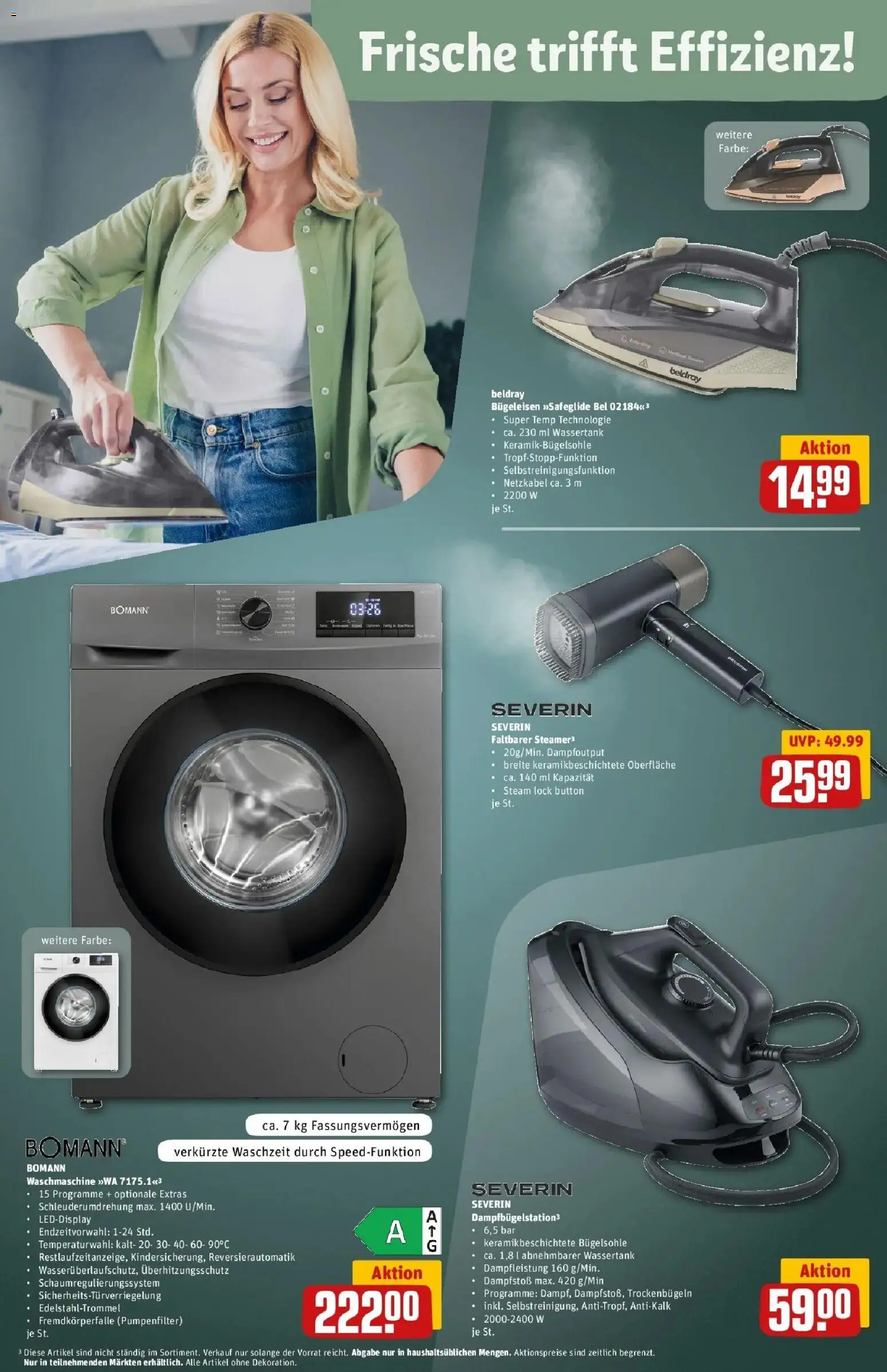 REWE Prospekt ab 10.08.2026 zum Blättern » Angebote | Seite: 28 | Produkte: Bügeleisen, Waschmaschine