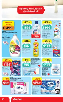 Auchan akciós újság - amely érvényes a következő dátumtól: 2026.07.16. | Oldal: 48 | Termékek: Somat, Papírzsebkendő, Folyékony mosószer, Mosogatószer