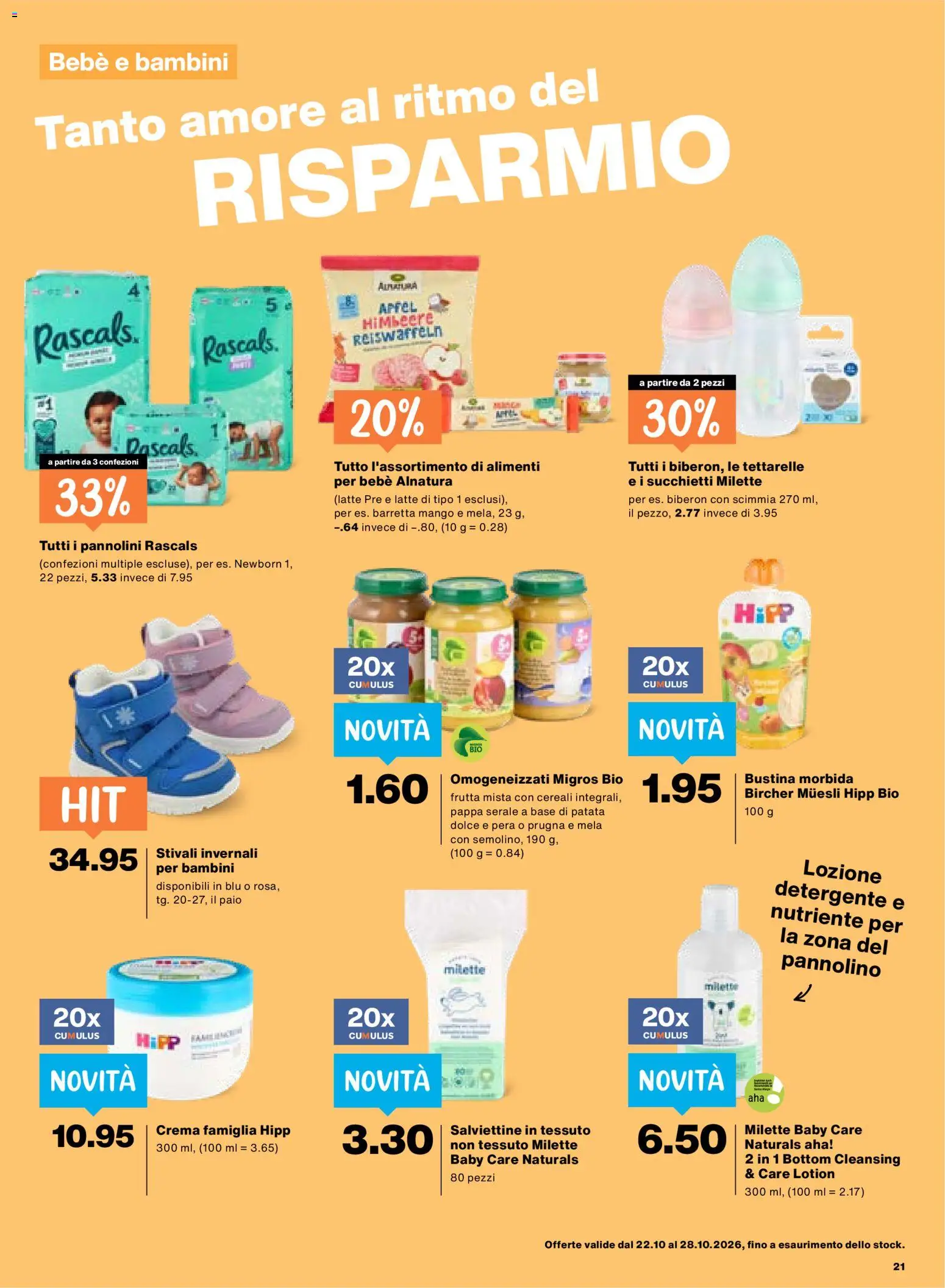 Migros aktionen IT – gültig ab 22.10.2026 | Seite: 21 | Produkte: Äpfel, Himbeere, Mango