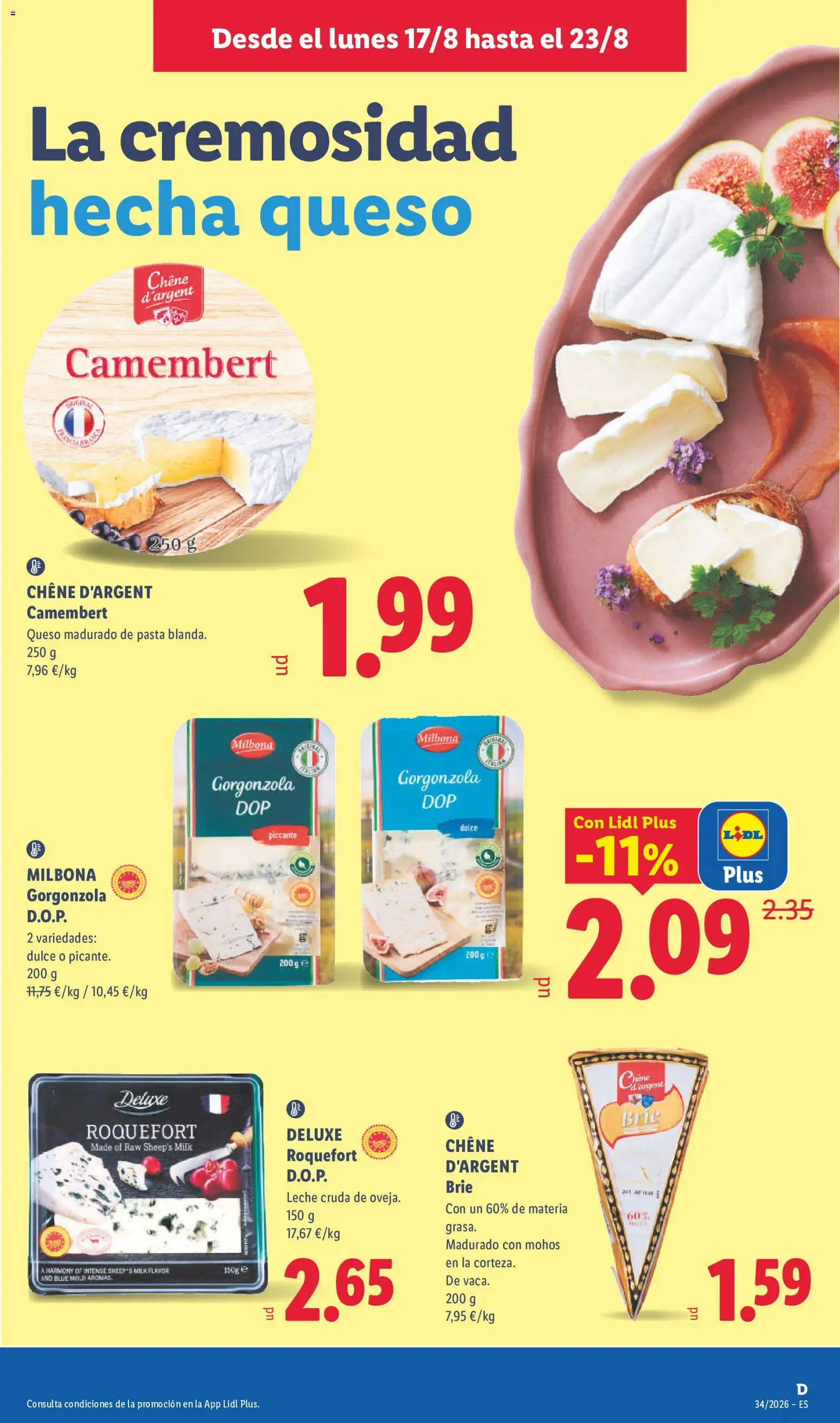 Lidl folleto │ válido desde el 17/08/2026 | Página: 11 | Productos: Dulce, Leche, Queso, Pasta
