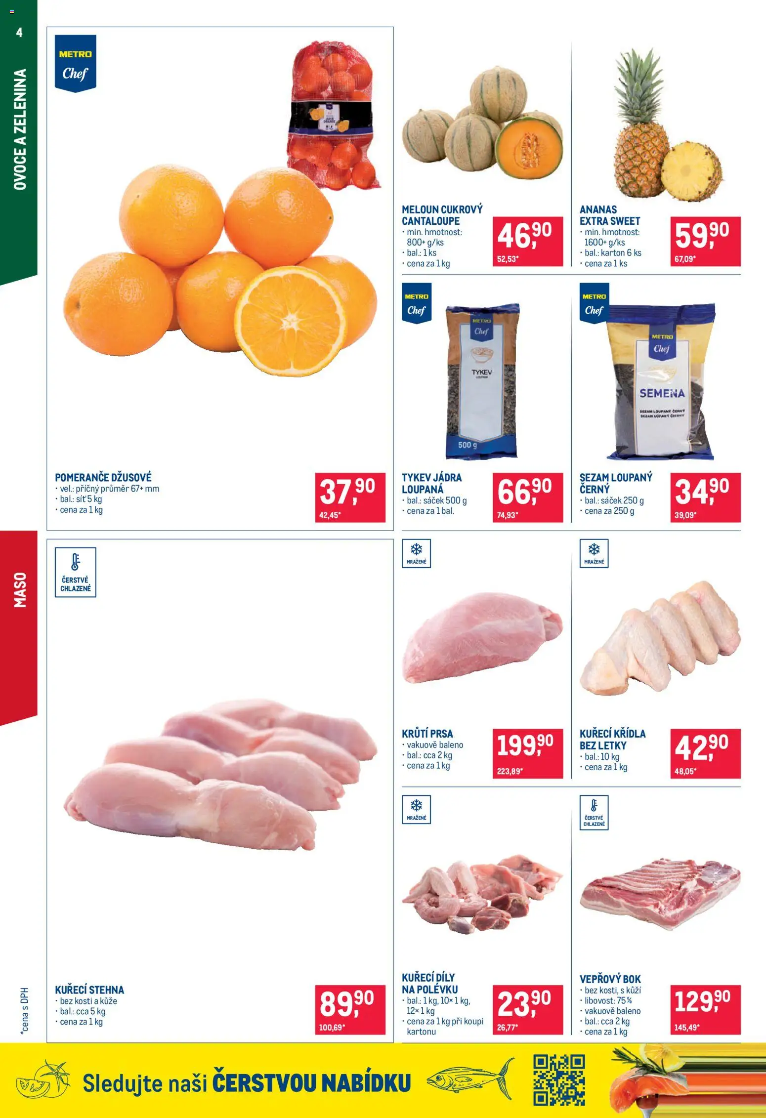 Makro leták - Gastronomie od 17.06.2026 | Strana: 4 | Produkty: Meloun, Ovoce, Pomeranče, Kuřecí Křídla
