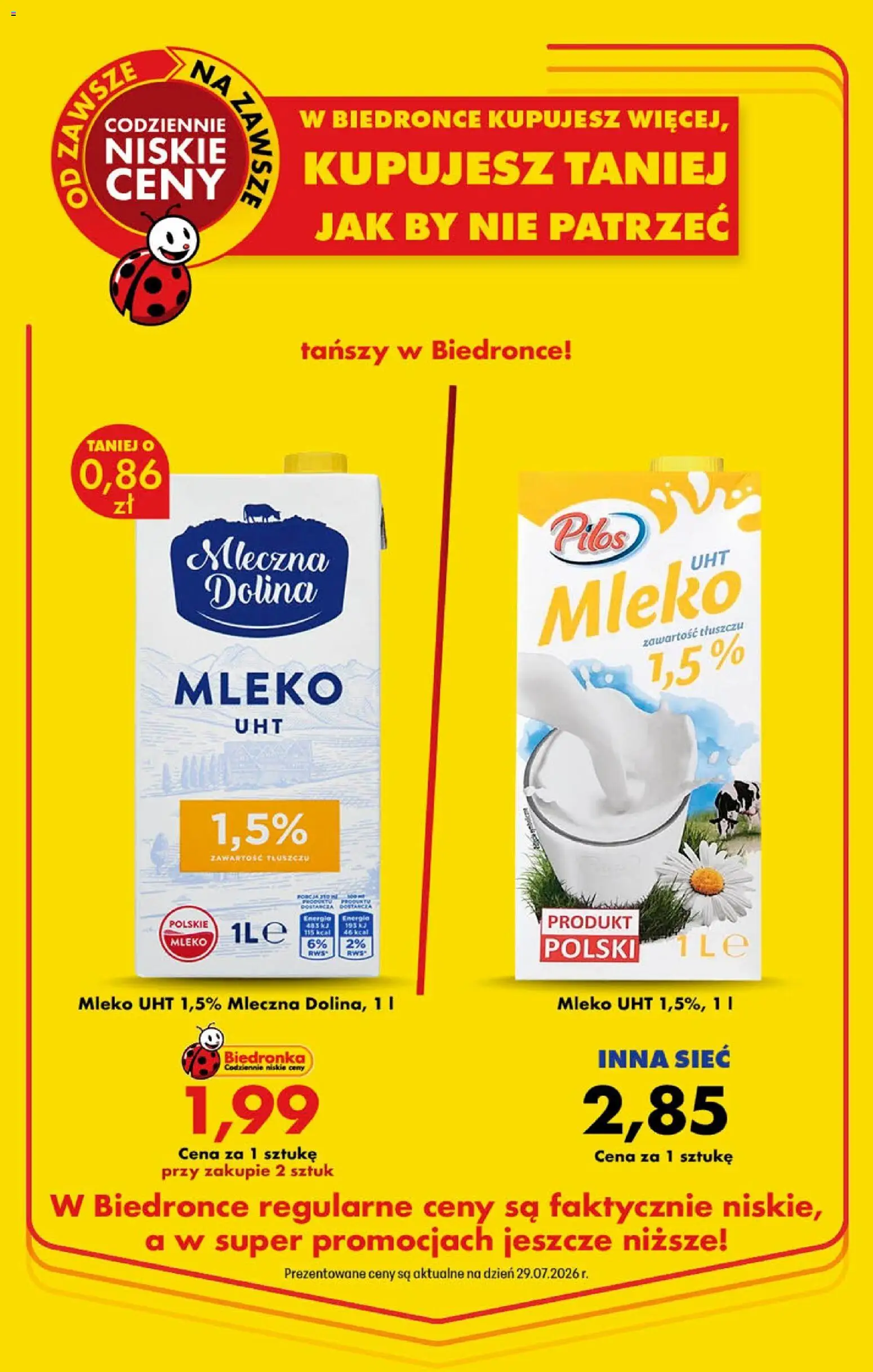 Biedronka Polsko leták - Codziennie niskie ceny od 30.07.2026 | Strana: 5 | Produkty: Mléko