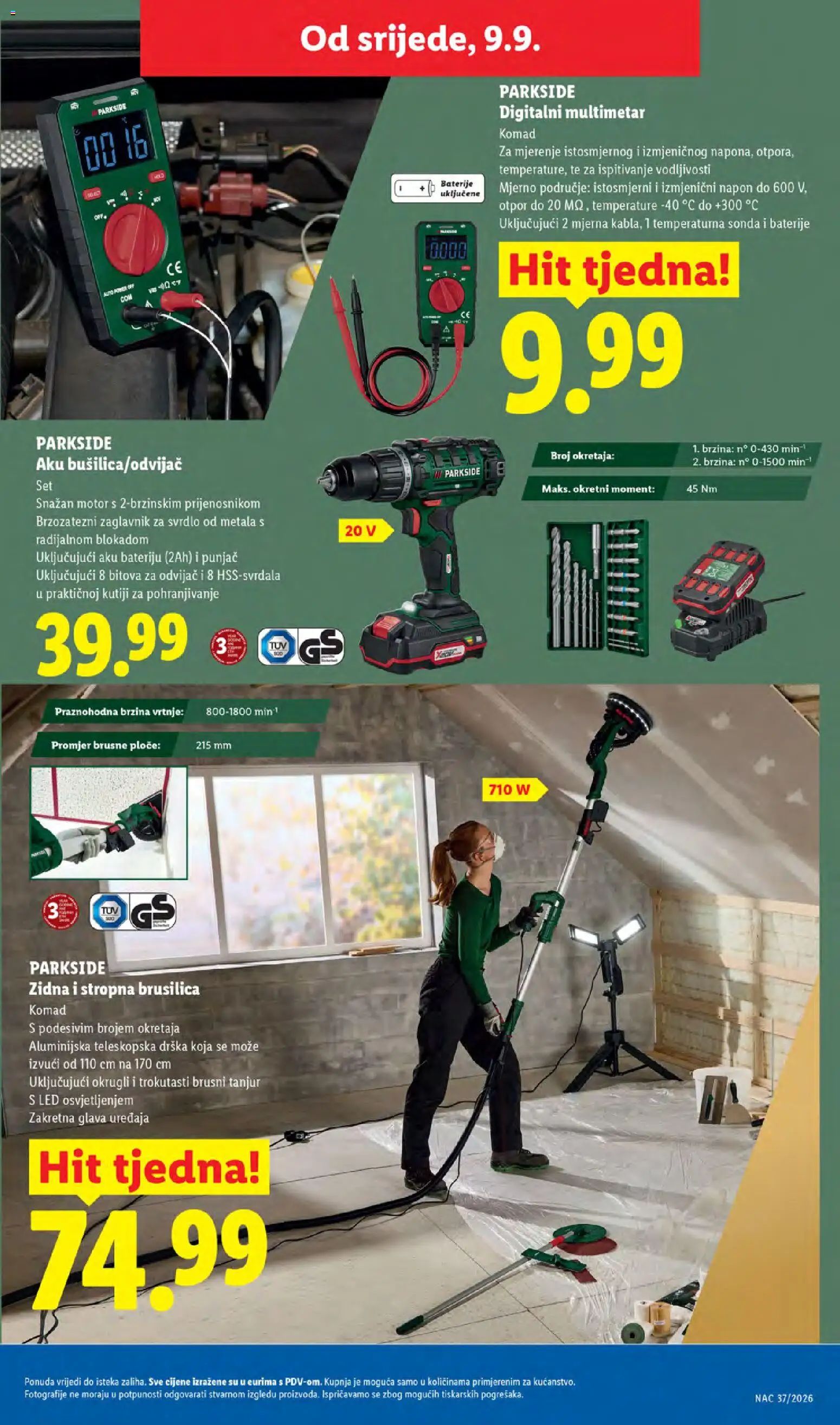 Lidl katalog | vrijedi od 07.09.2026 | Stranica: 43 | Proizvodi: Baterije, Led, Odvijač, Parkside