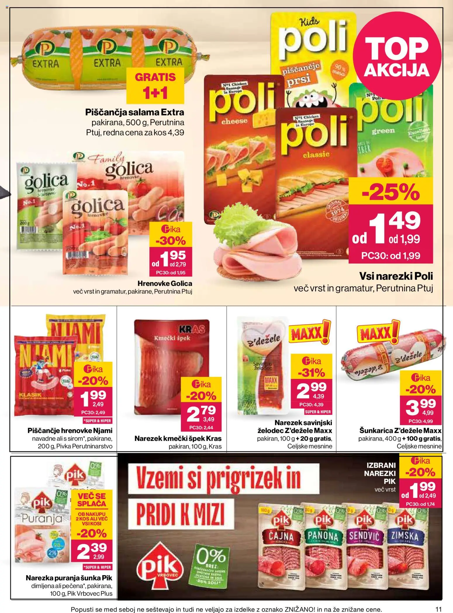 Novi Mercator katalog ponudbe – veljaven od 13.08.2026 | Stran: 11 | Izdelki: Med, Salama, Sunka, Sol