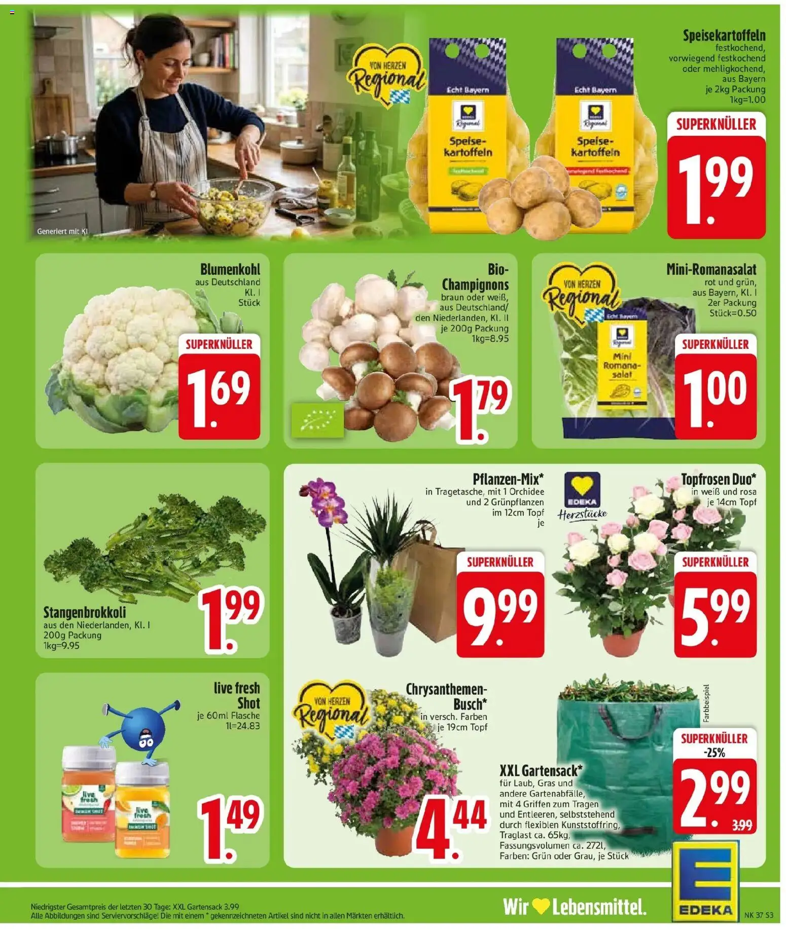 Edeka Prospekt Haar (ab 07.09.2026) » Angebote Online | Seite: 5 | Produkte: Orchidee, Champignons, Kartoffeln, Salat