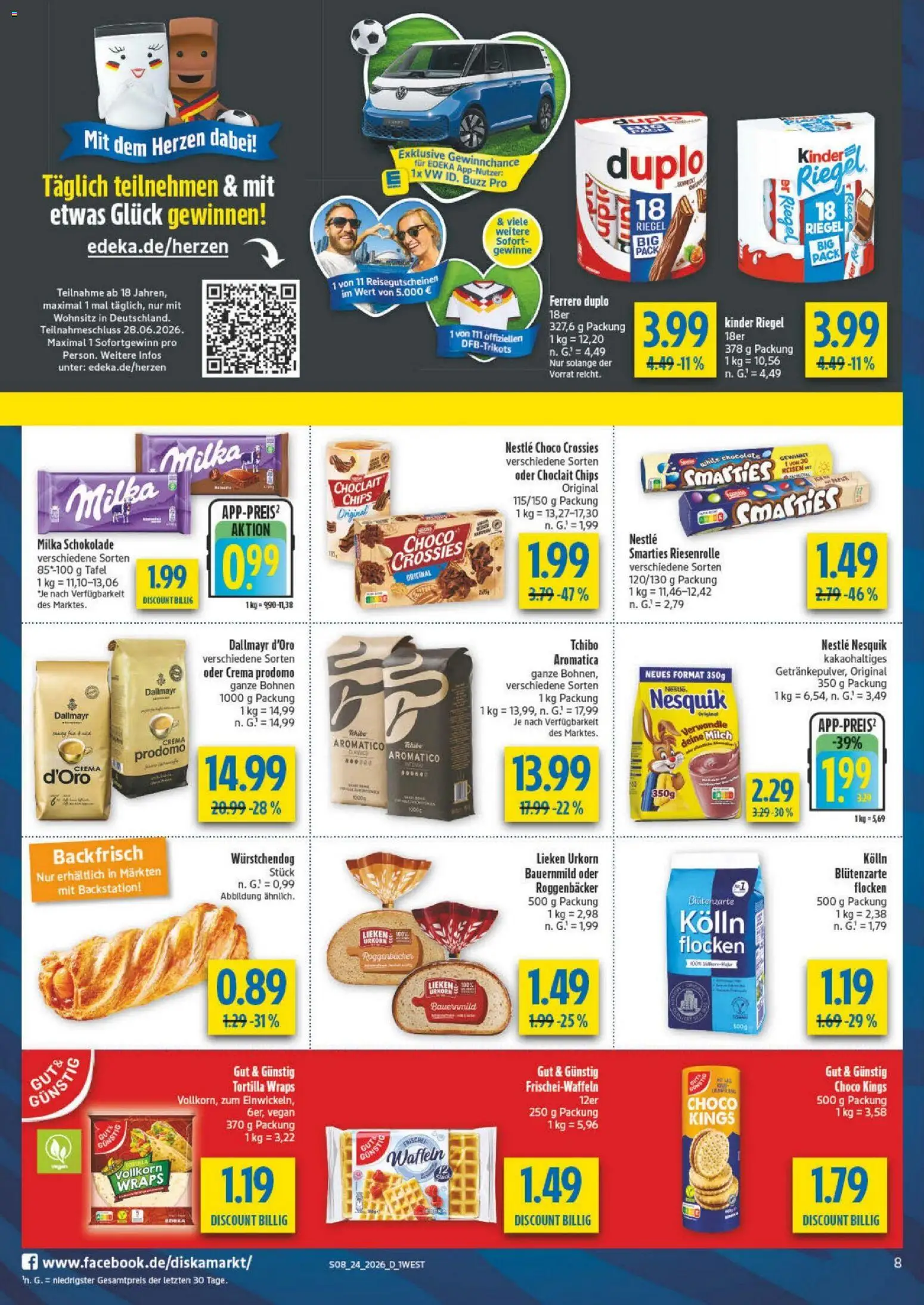 Diska - Diska Angebote Bayern KW24 – gültig ab 08.06.2026 | Seite: 12 | Produkte: Nesquik, Milch, Milka schokolade, Dallmayr