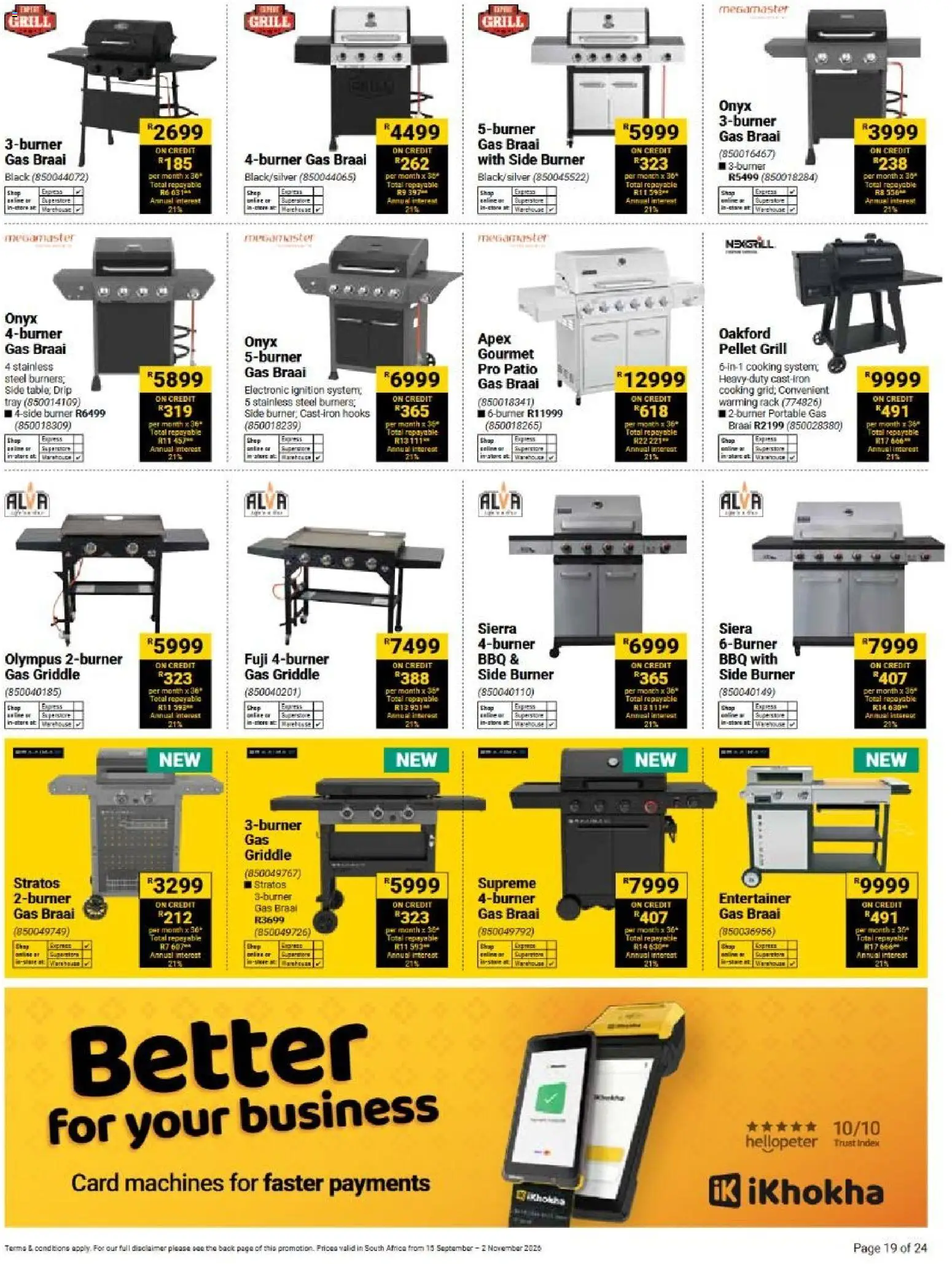New Builders catalogue – valid from 15/09/2026 | Page: 19 | Products: Tray, Grill, Griddle