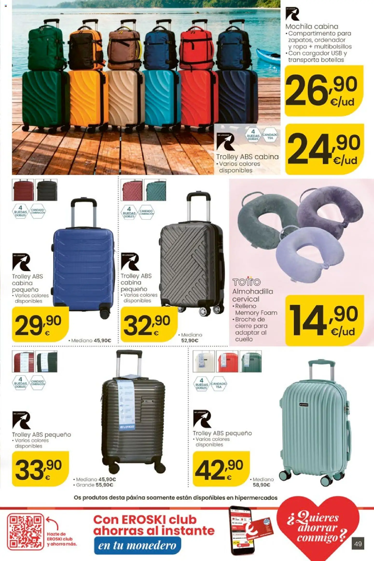 Eroski Ofertóns de verán │ válido desde el 28.05.2026 | Página: 49 | Productos: Mochila, Ordenador, Ropa, USB