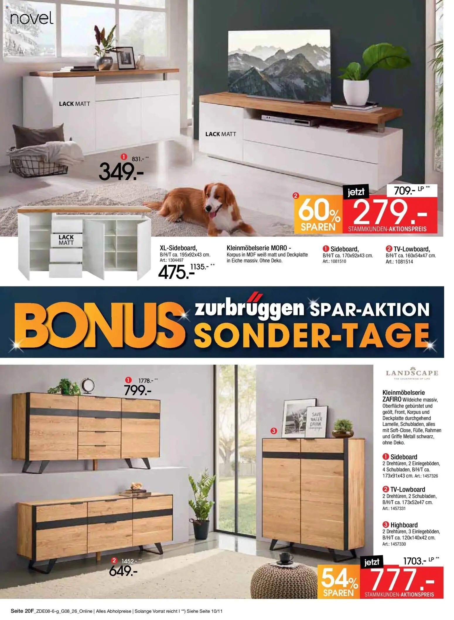 Zurbrüggen - Zurbrüggen: Bonus Sonder-Tage – gültig ab 31.07.2026 | Seite: 40 | Produkte: Sideboard, HIghboard