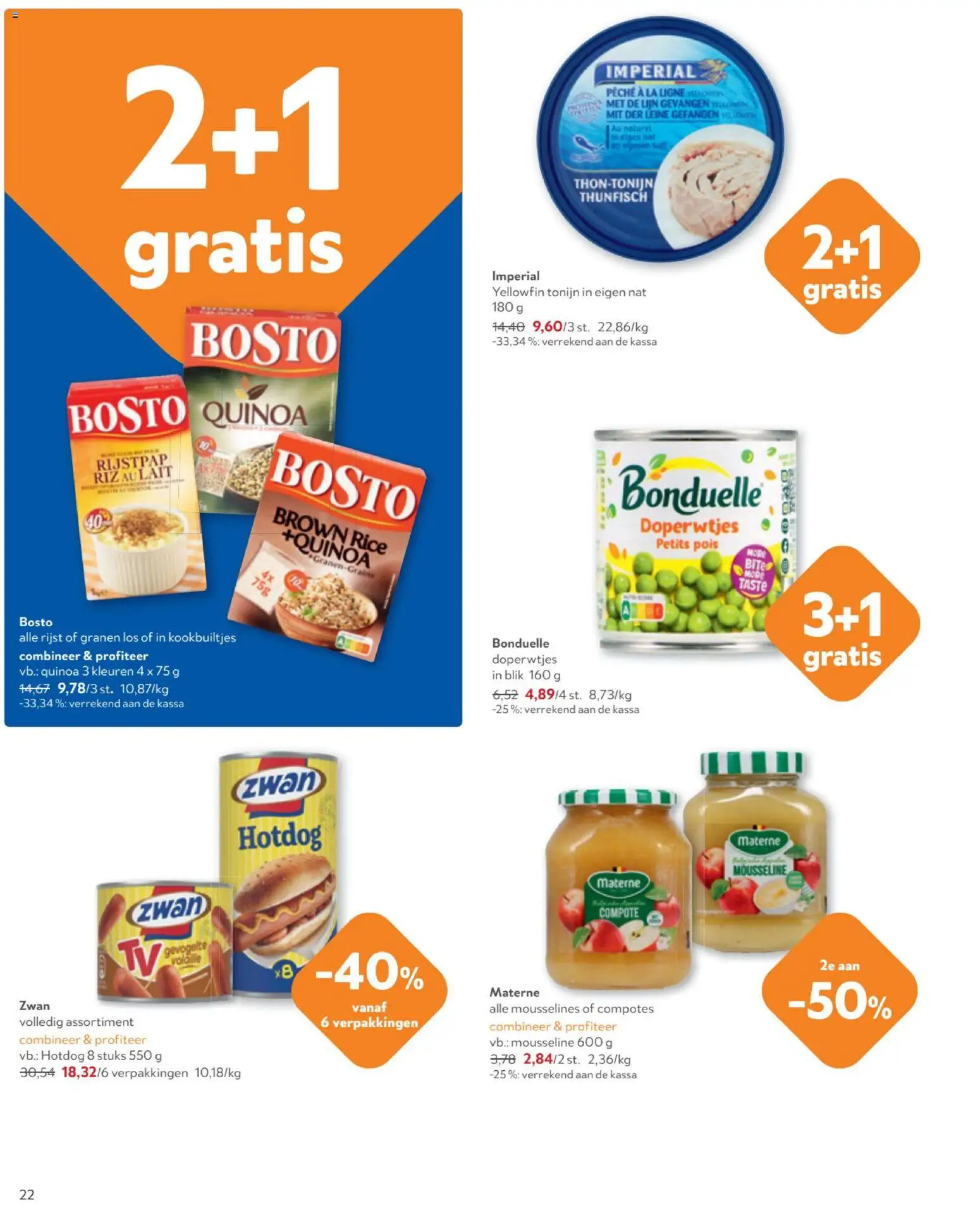 {H1} | Pagina: 22 | Producten: Hotdog, Rijst, Tonijn, Quinoa