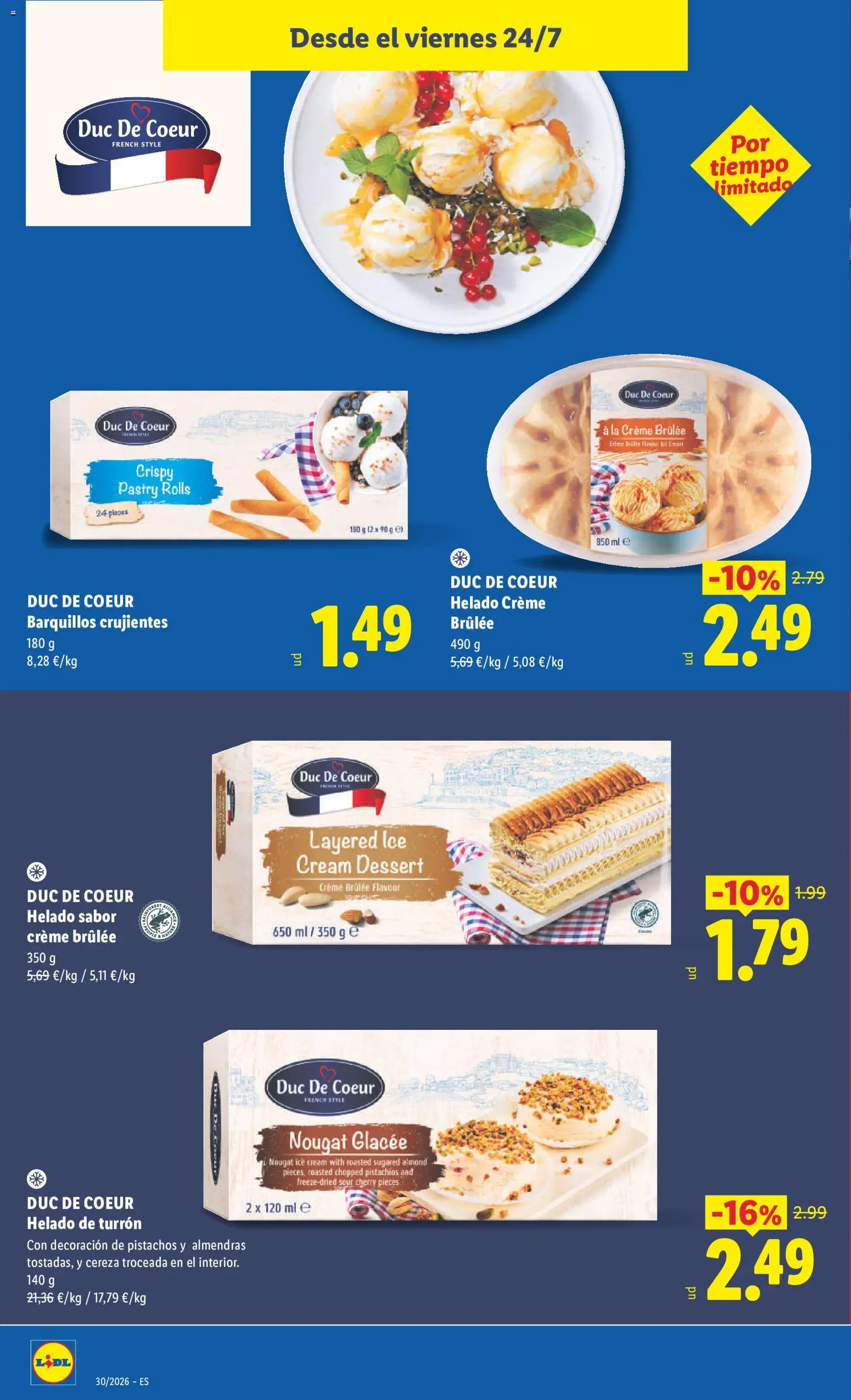 Lidl folleto │ válido desde el 20/07/2026 | Página: 40 | Productos: Barquillos, Helado, Almendras, Decoración