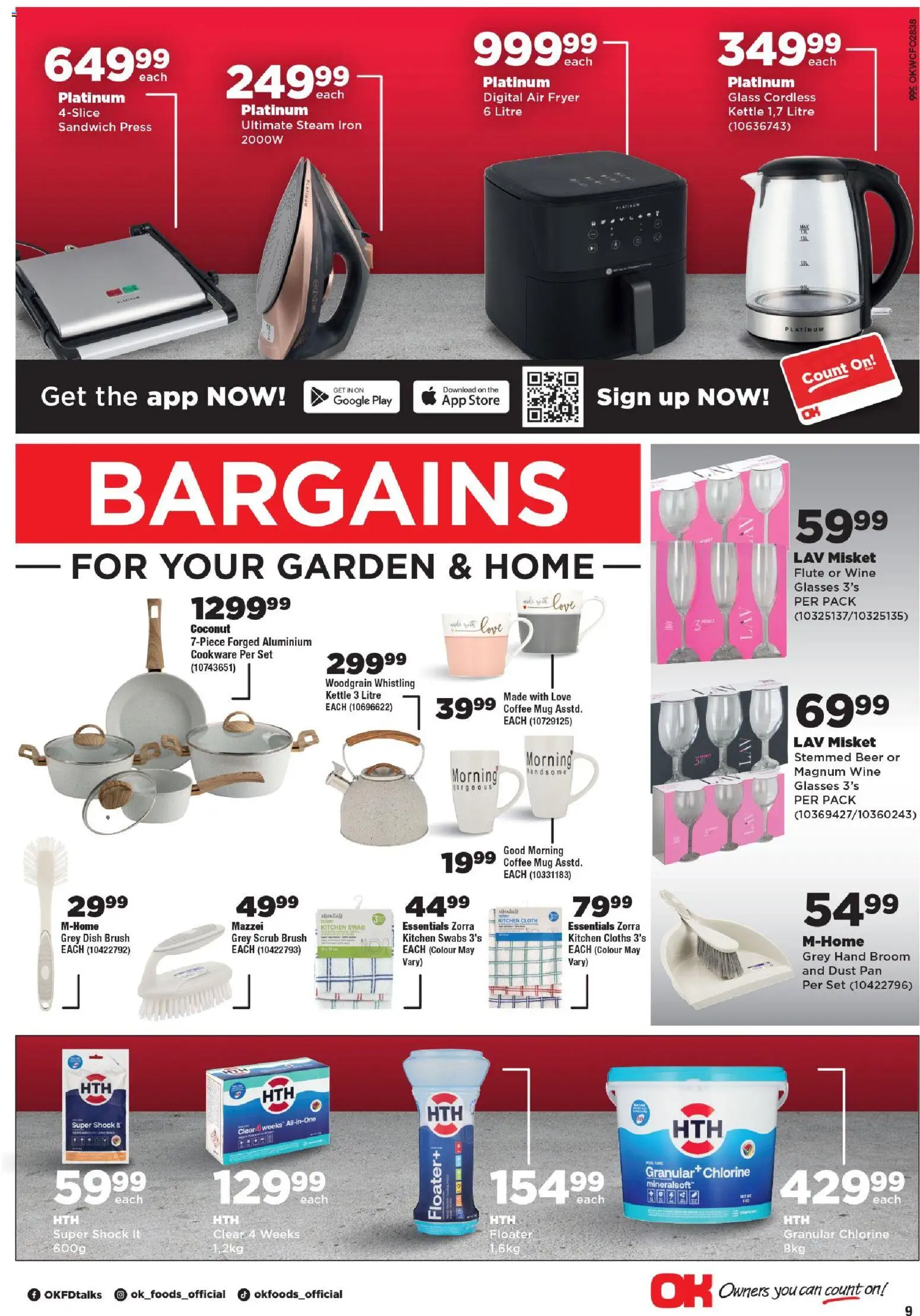 New OK Foods catalogue – valid from 24.04.2026 | Page: 9 | Products: Kettle, Fryer, Broom, Beer