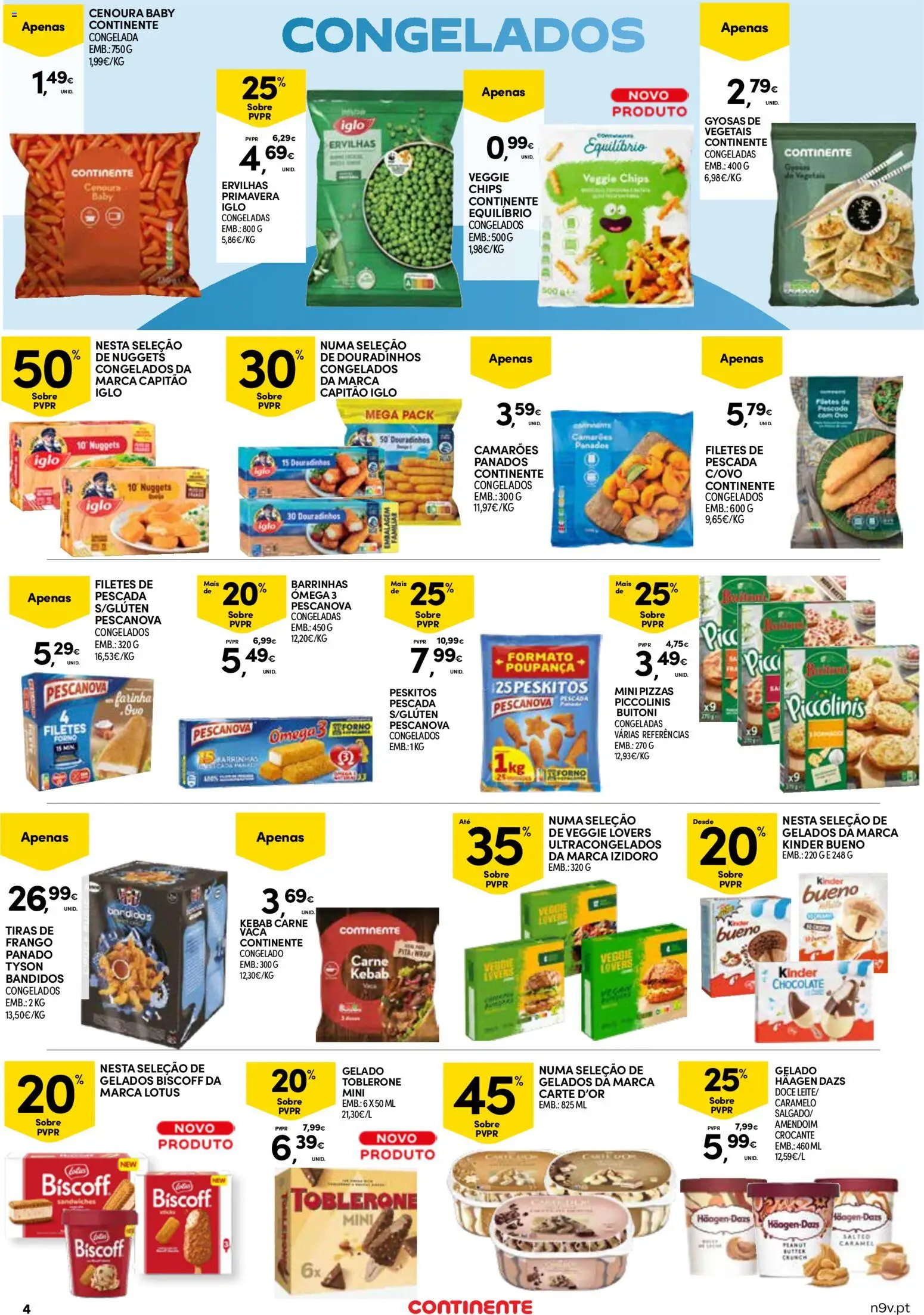 Continente Açores  │ válido de 16.04.2026 | Página: 4 | Produtos: Forno, Gelado, Cenoura, Nuggets
