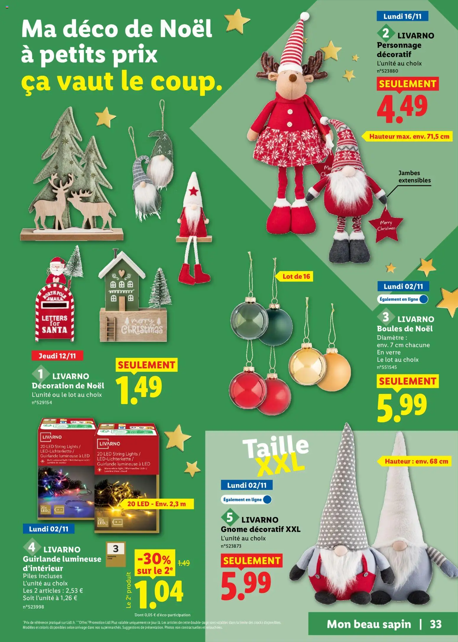 {H1} | Page: 33 | Produits: Guirlande lumineuse, Livarno, Piles, Déco de Noël