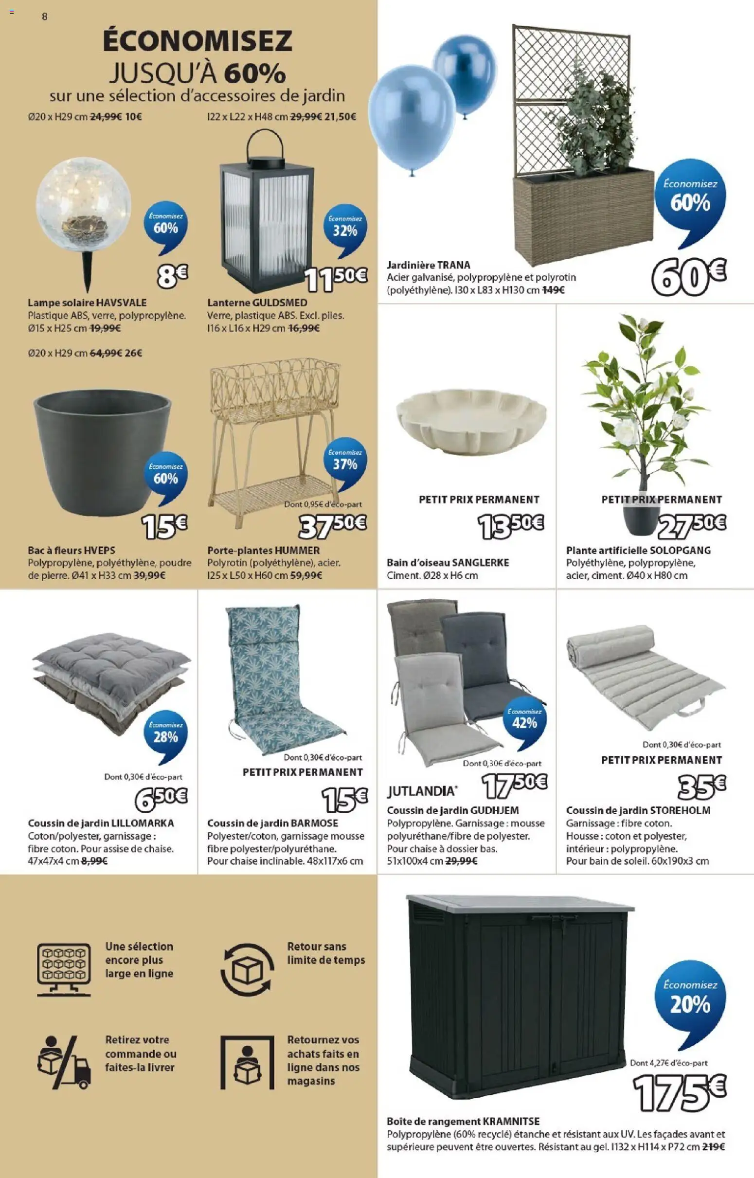 {H1} | Page: 8 | Produits: Poudre, Mousse, Plante artificielle, Chaise