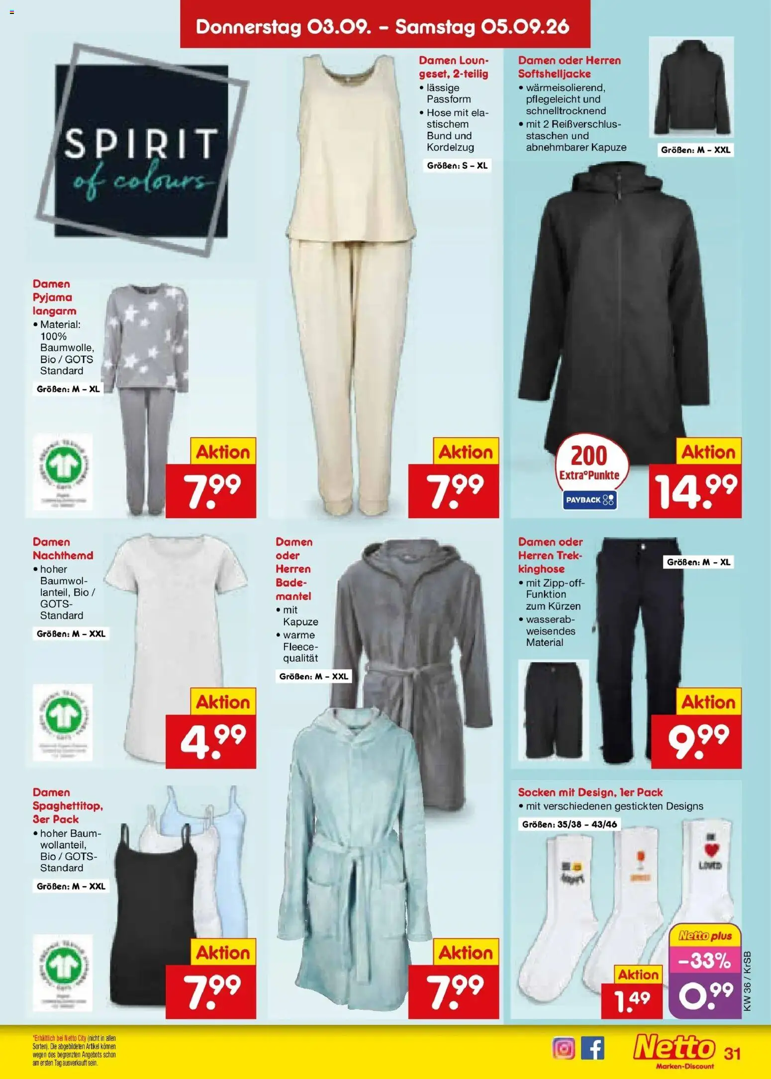 Netto Marken-Discount Prospekt Jüchen – gültig ab 31.08.2026 | Seite: 41 | Produkte: Mantel, Hose, Socken, Pyjama
