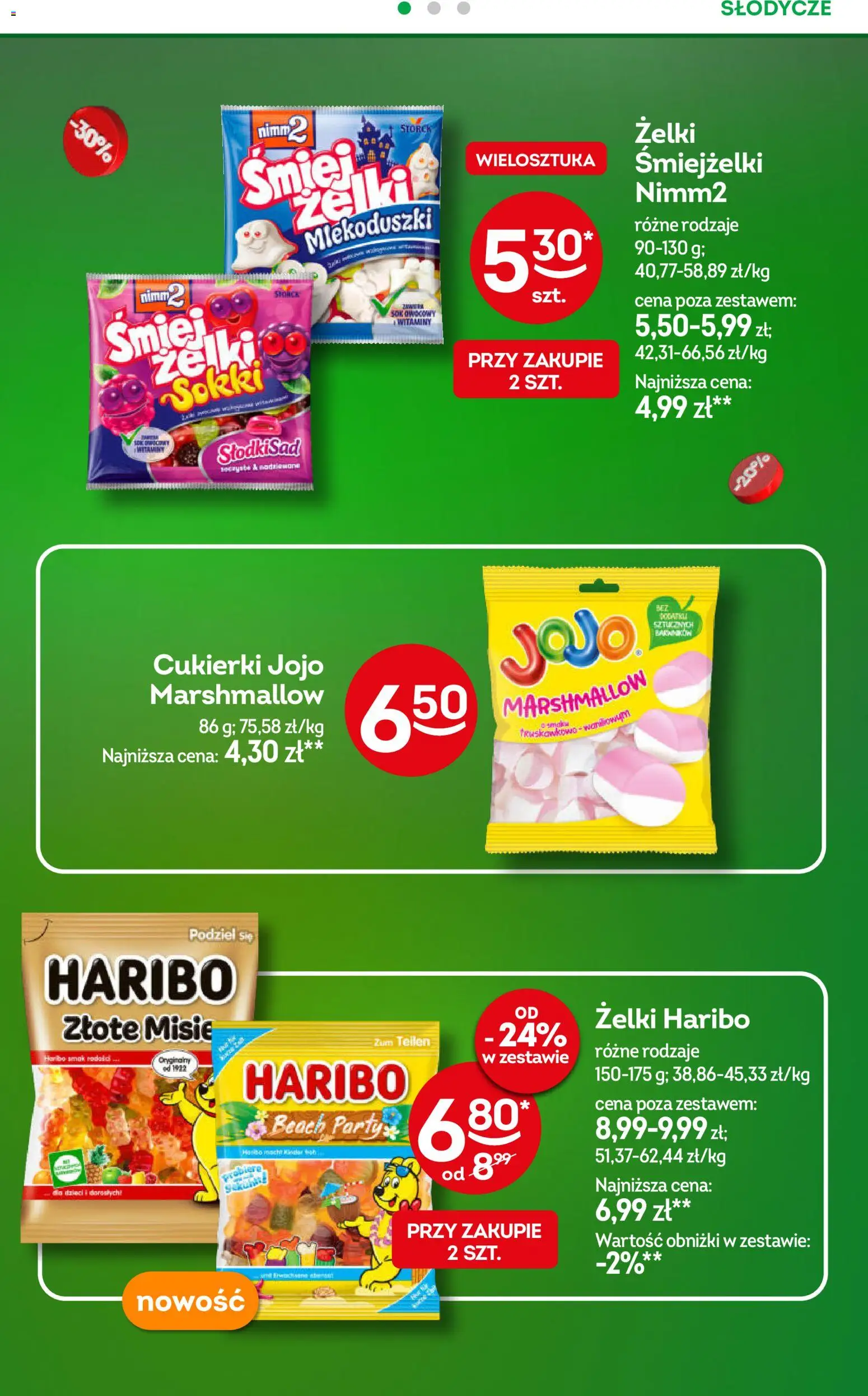 Żabka gazetka od 01.07.2026 | Strona: 29 | Produkty: Żelki haribo, Żelki, Sok, Cukierki