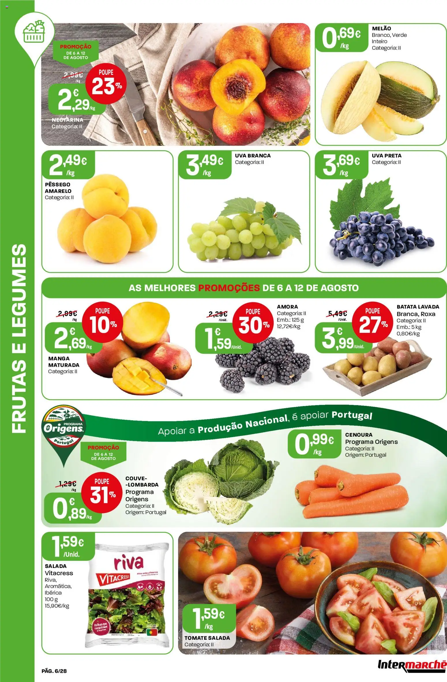 Intermarché Folheto Contact │ válido de 06/08/2026 | Página: 6 | Produtos: Batata, Tomate, Cenoura, Couve