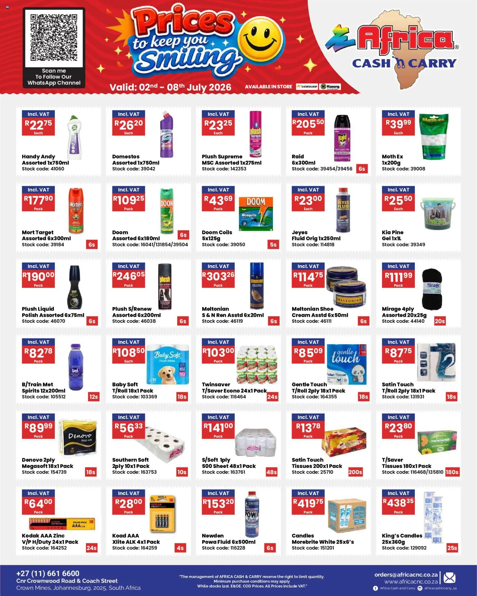New Africa Cash & Carry catalogue – valid from 02/07/2026 | Page: 19 | Products: Toilet, Blush, Cream, Tissues