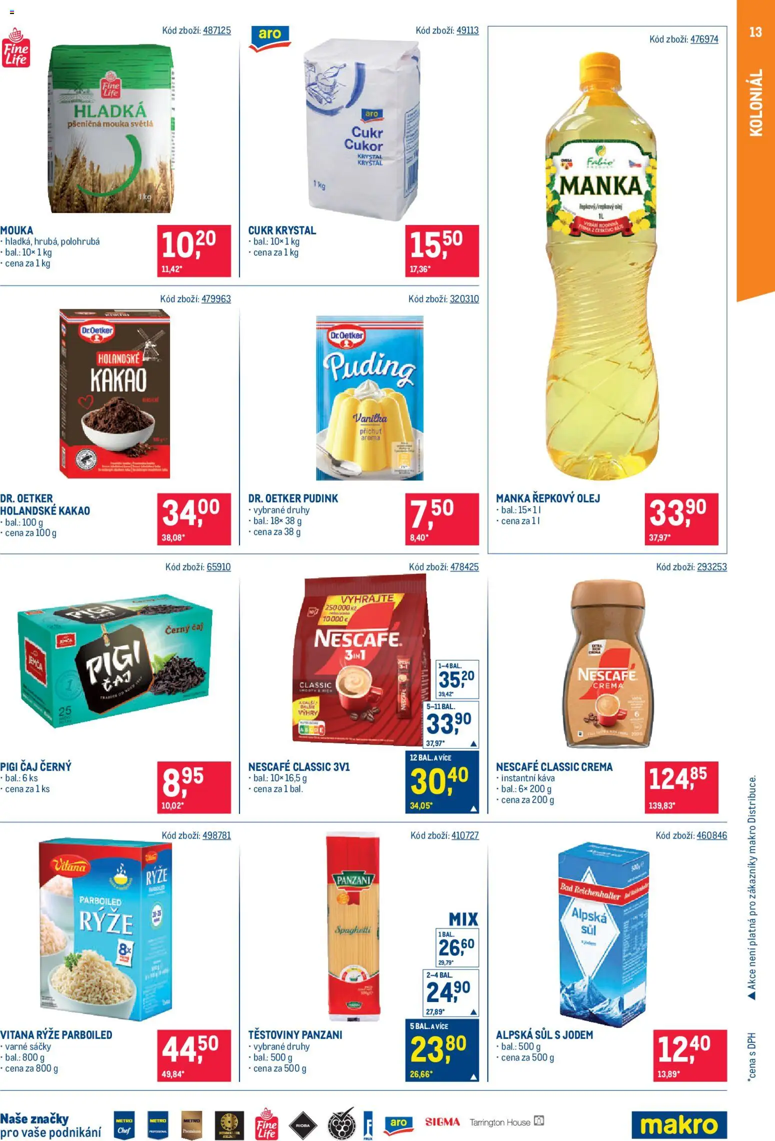 Makro leták - Maloobchod od 06.05.2026 | Strana: 13 | Produkty: Čaj, Nescafé, Cukr, Mouka