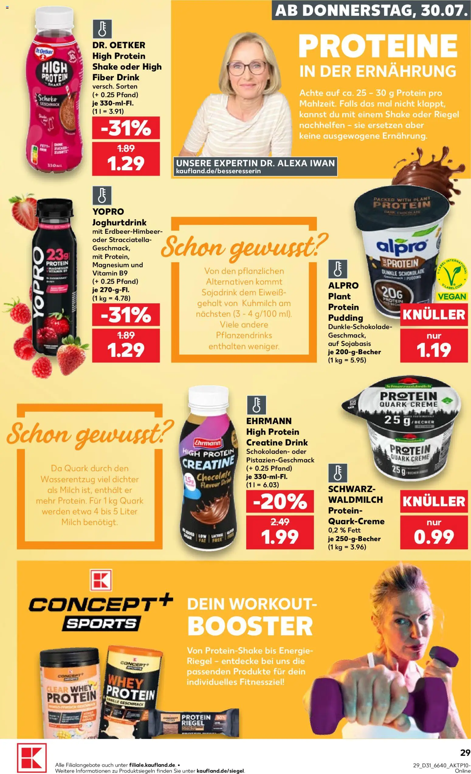 Kaufland Německo leták od 30.07.2026 | Strana: 29 | Produkty: Vegan, Protein, Alpro