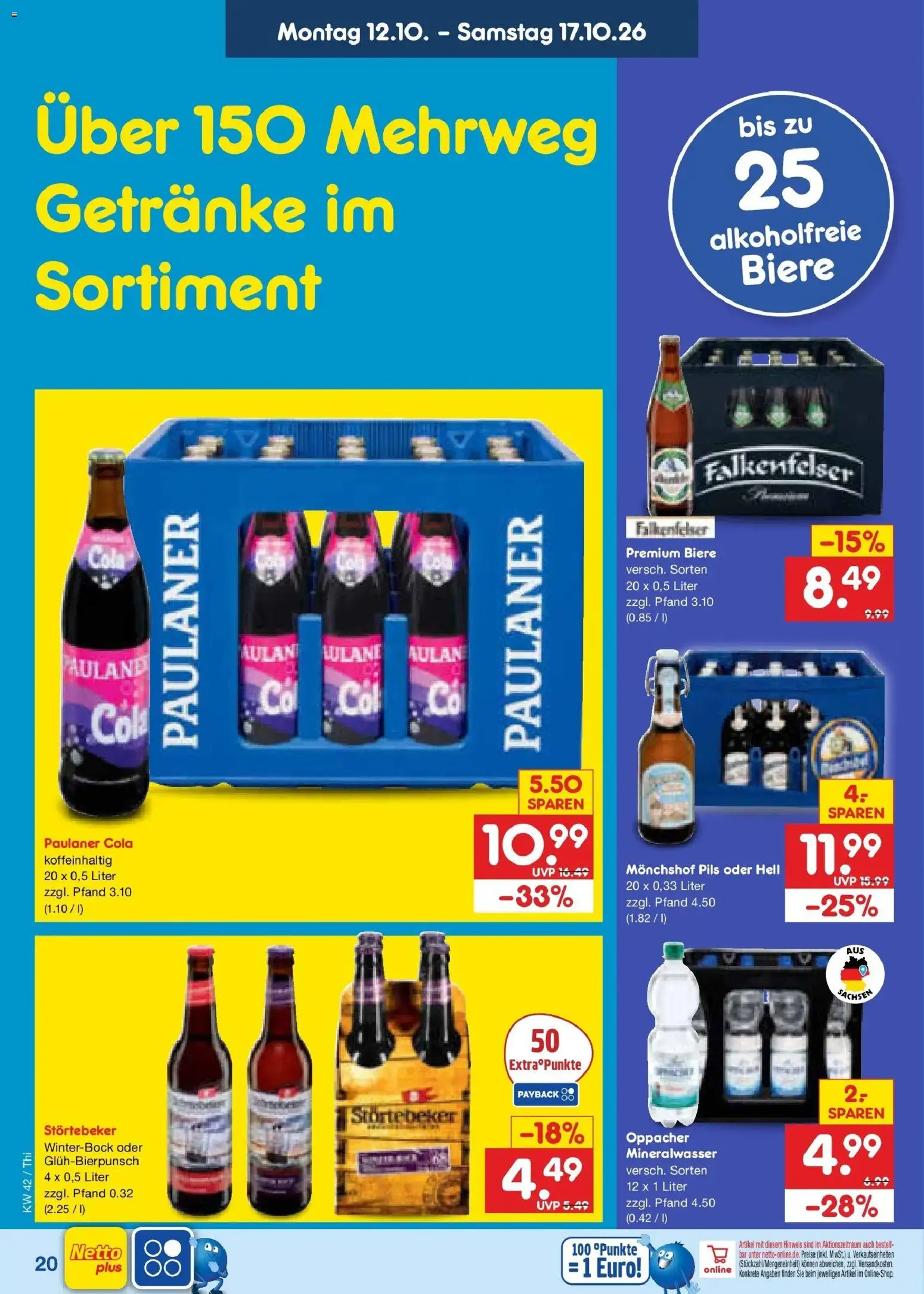 Netto Marken-Discount Prospekt Thiendorf – gültig ab 12.10.2026 | Seite: 24 | Produkte: Monchshof, Pils, Mineralwasser, Paulaner