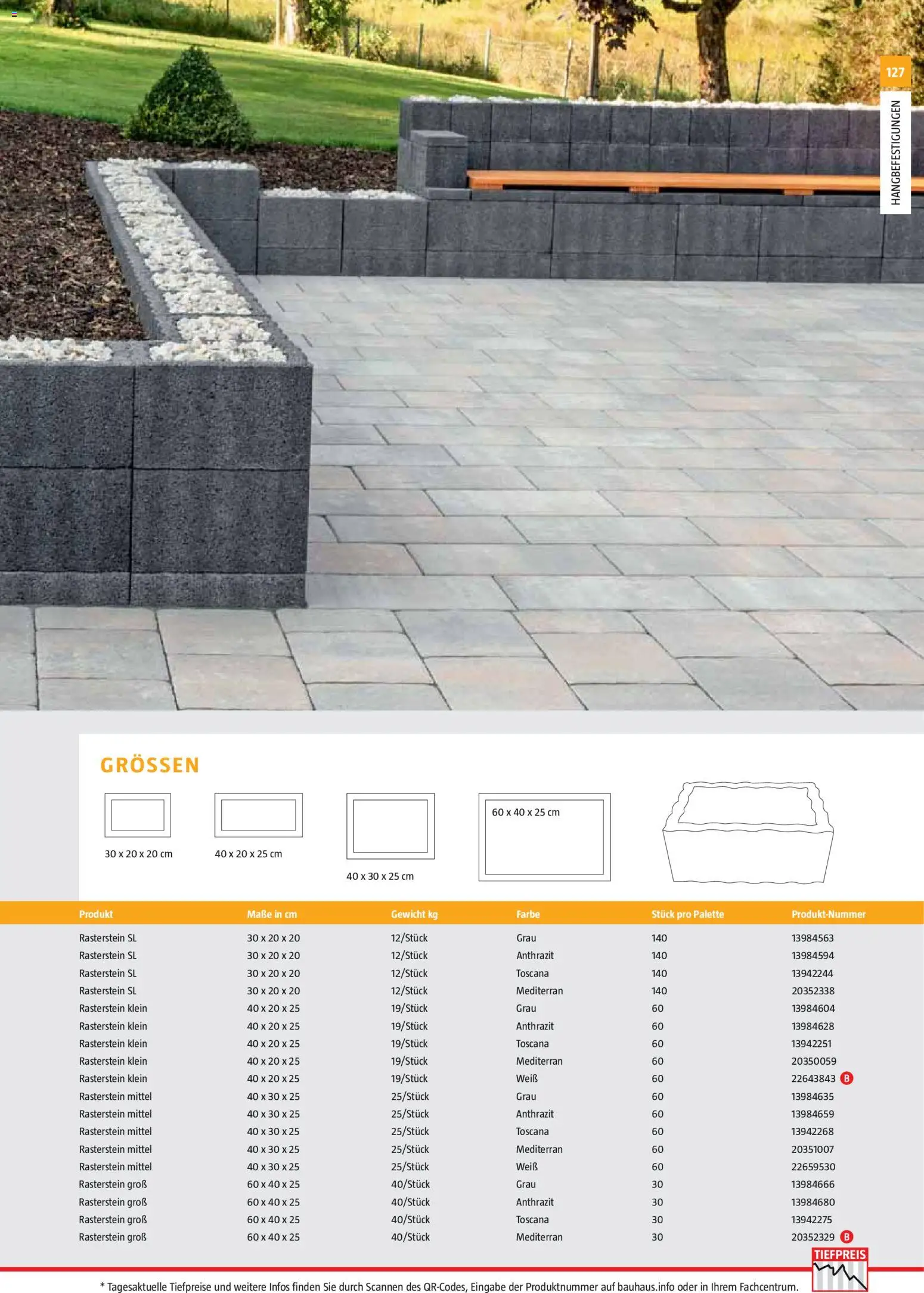 Bauhaus Gartenbaumaterialien 2026 – gültig ab 02.03.2026 | Seite: 127 | Produkte: Gewicht