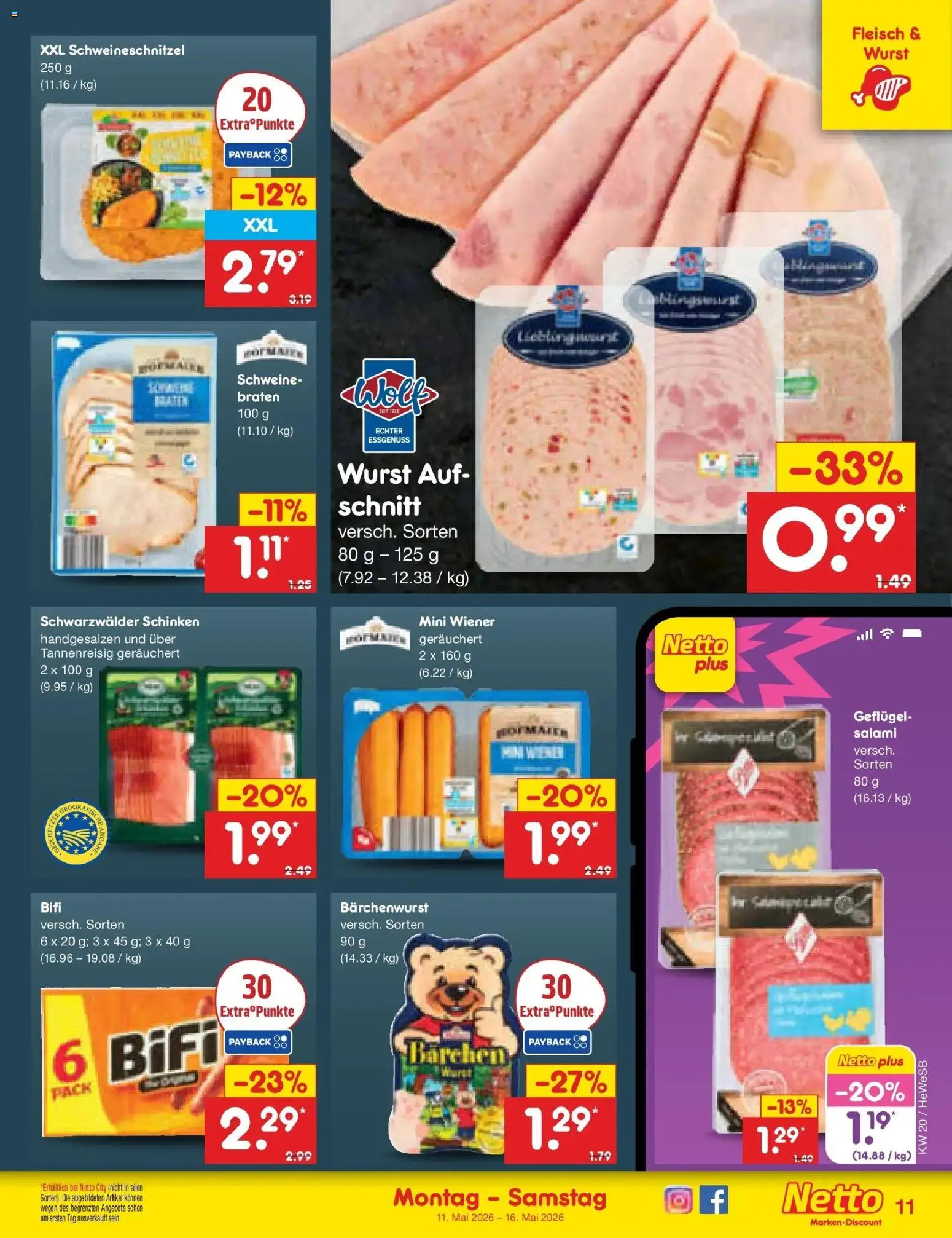 Netto Marken-Discount Prospekt Hamburg	 – gültig ab 10.05.2026 | Seite: 12 | Produkte: Bifi, Salami, Schinken, Fleisch