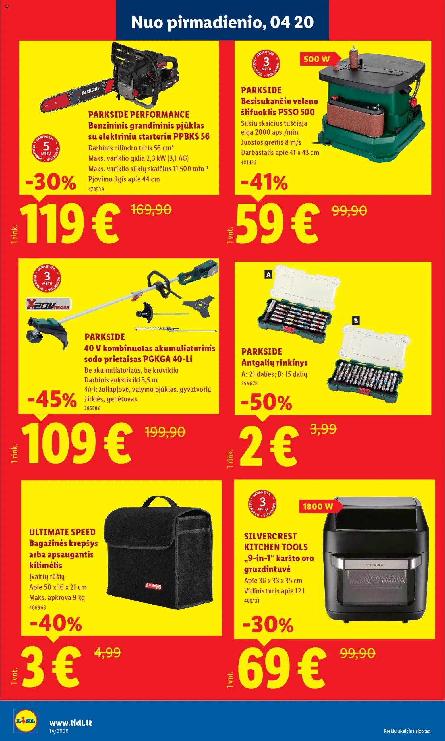 LIDL akcijos nuo 20.04.2026 | Puslapis: 2 | Prekių: Kilimėlis, Krepšys
