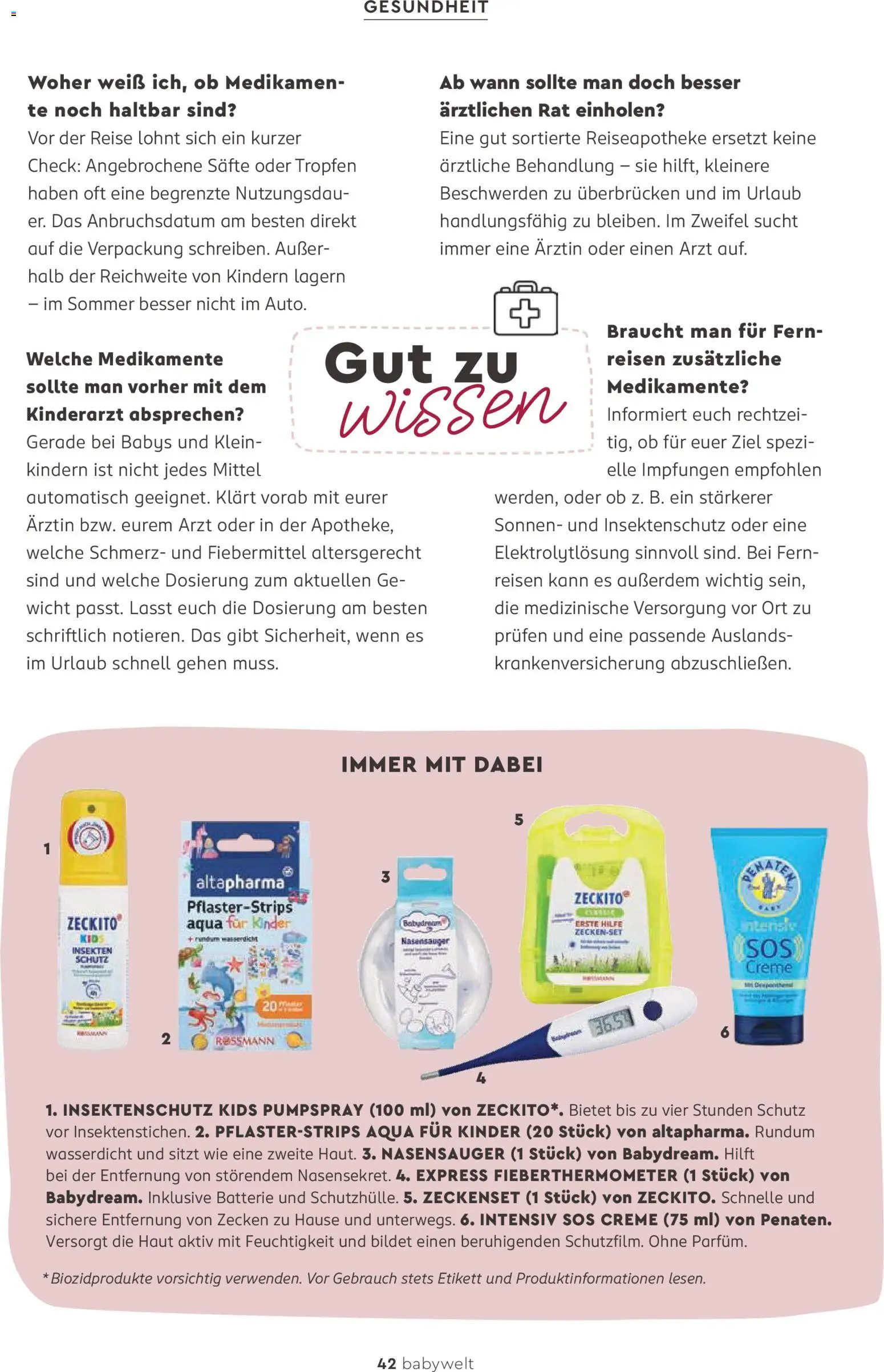 Rossmann Babywelt – gültig ab 06.06.2026 | Seite: 42 | Produkte: Thermometer, Batterie, Creme