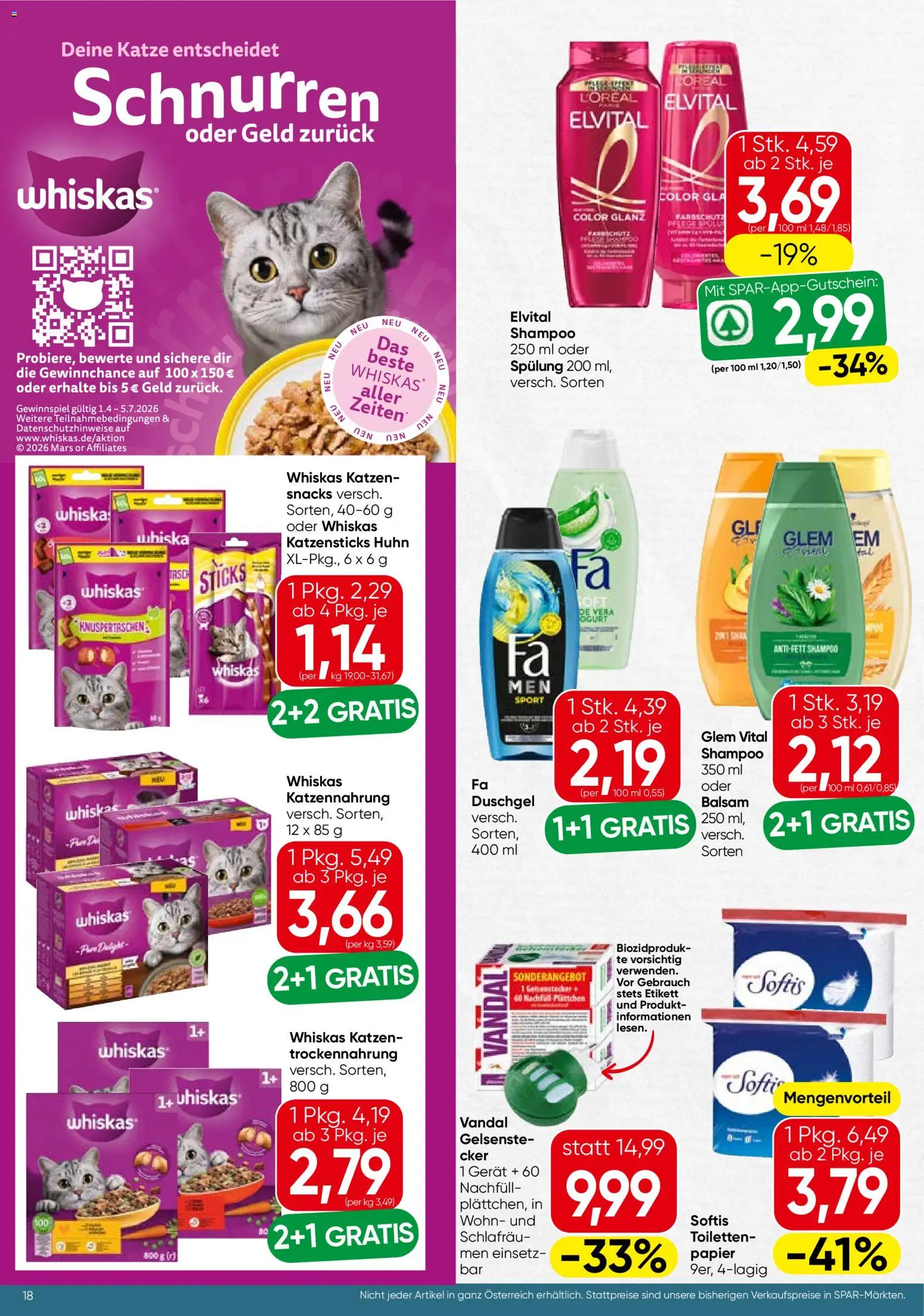 Spar Flugblatt - Tirol gültig ab 18.06.2026 | Seite: 18 | Produkte: Shampoo, Spülung, Duschgel