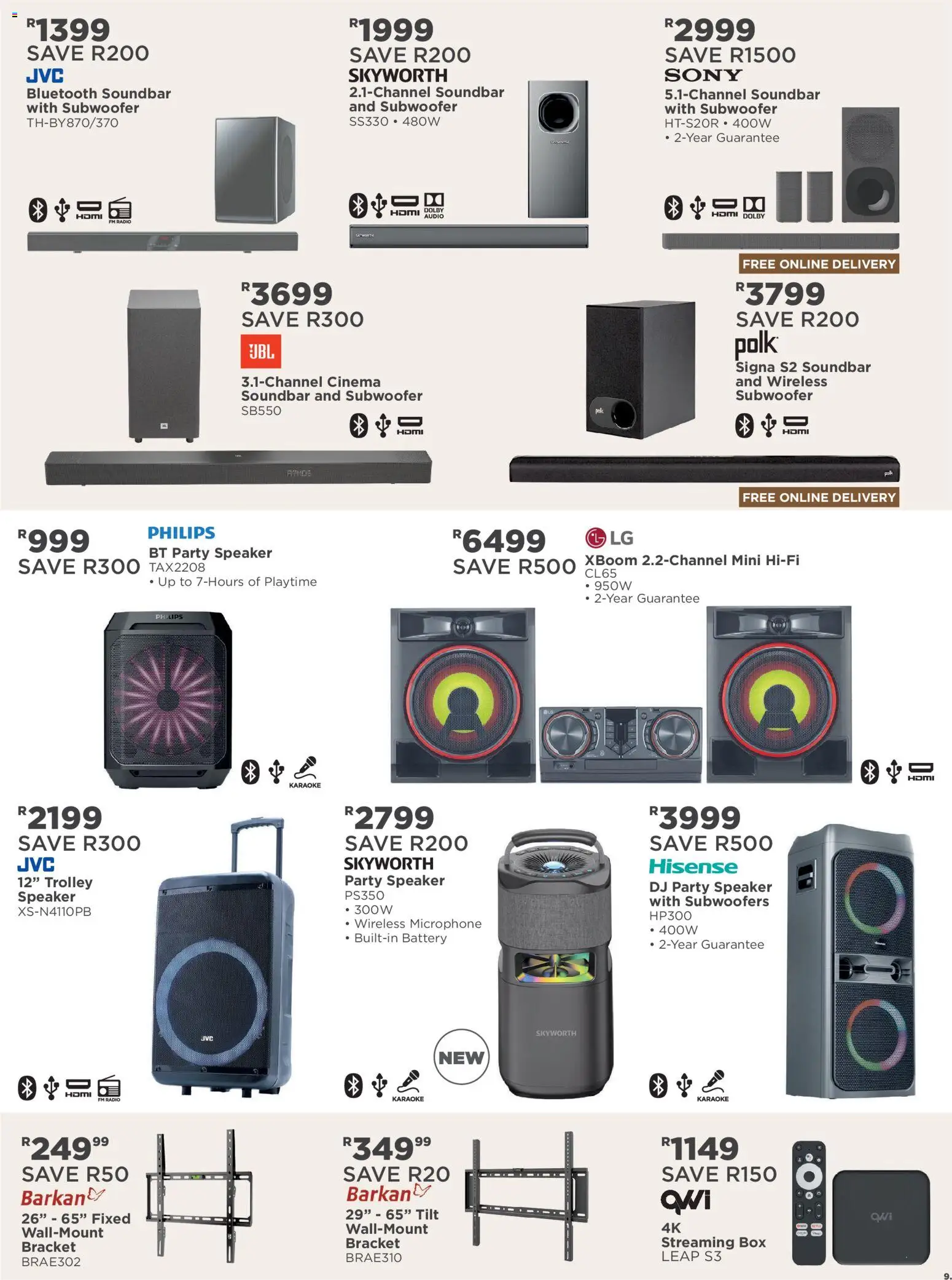 New House and Home catalogue – valid from 10/08/2026 | Page: 9 | Products: Audio, Radio, Soundbar, Subwoofer