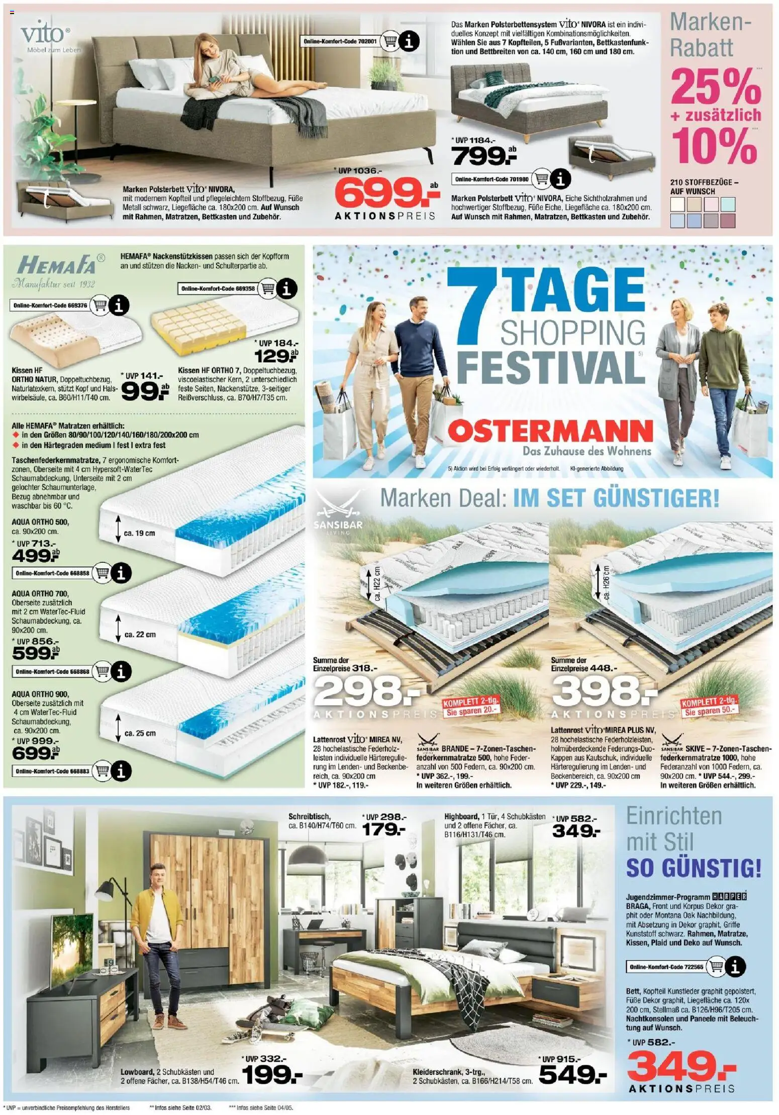 Ostermann Prospekt – gültig ab 15.08.2026 | Seite: 8 | Produkte: Kissen, Lattenrost, Polsterbett