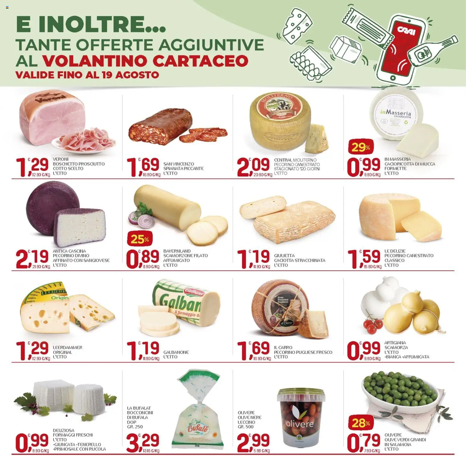 Volantino CRAI del 06/08/2026 | Pagina: 10 | Prodotti: Rucola, Formaggio, Prosciutto, Pecorino