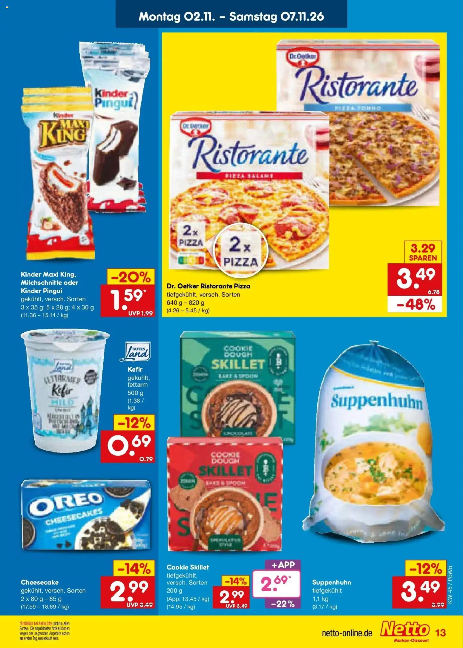 Netto Marken-Discount Prospekt Selb (ab 02.11.2026) » Angebote | Seite: 21 | Produkte: Ristorante, Kefir, Pizza