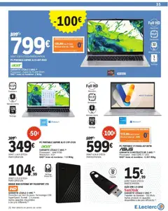 E.Leclerc - Prévisualisation de E.Leclerc Rentree des classes valide à partir de 28/07/2026 | Page: 35 | Produits: PC, USB, PC portable, Disque dur externe