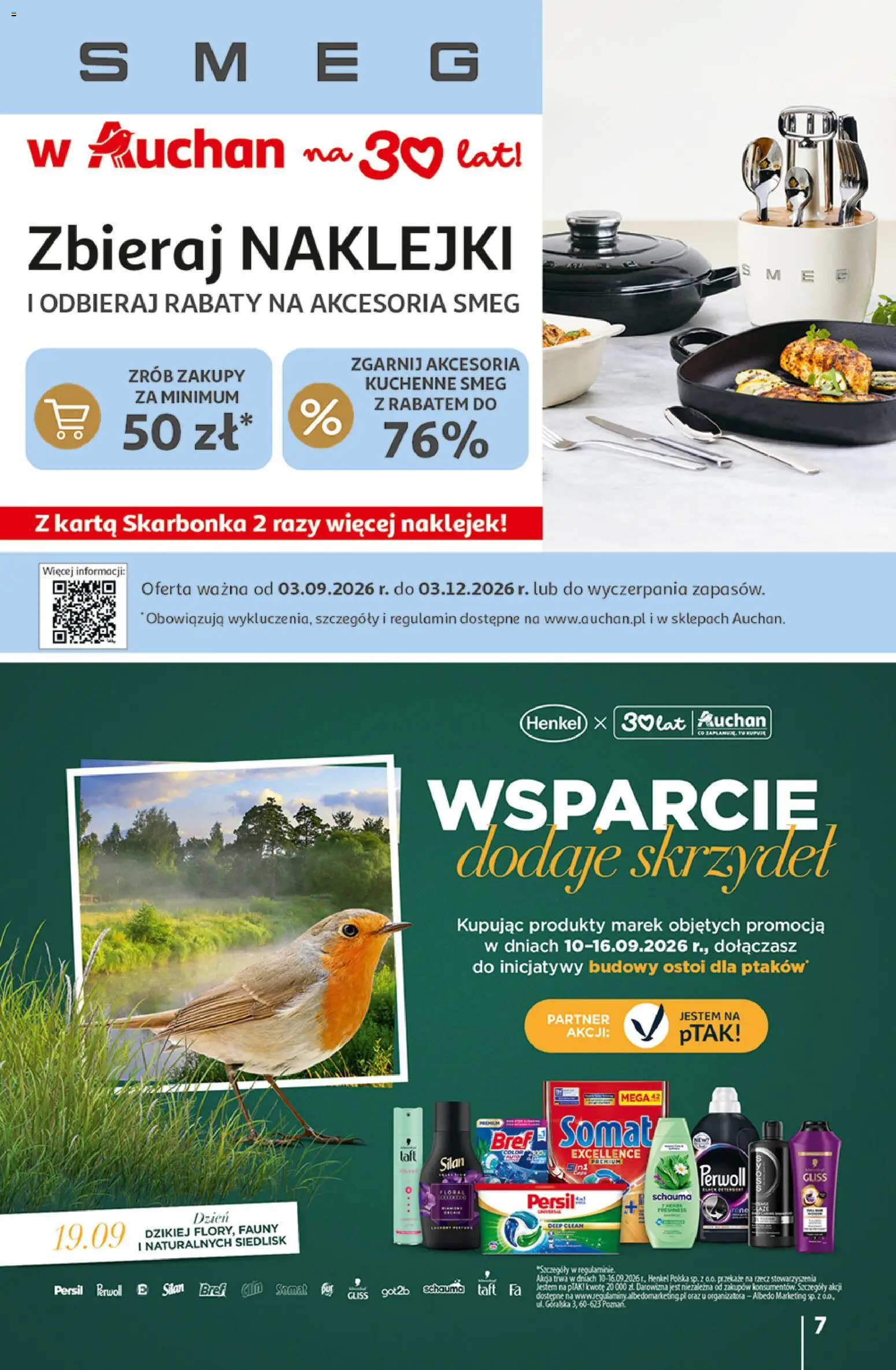 Auchan gazetka - 30 Lat Hipermarket od 10.09.2026 | Strona: 7 | Produkty: Karta, Persil, Perwoll, Naklejki