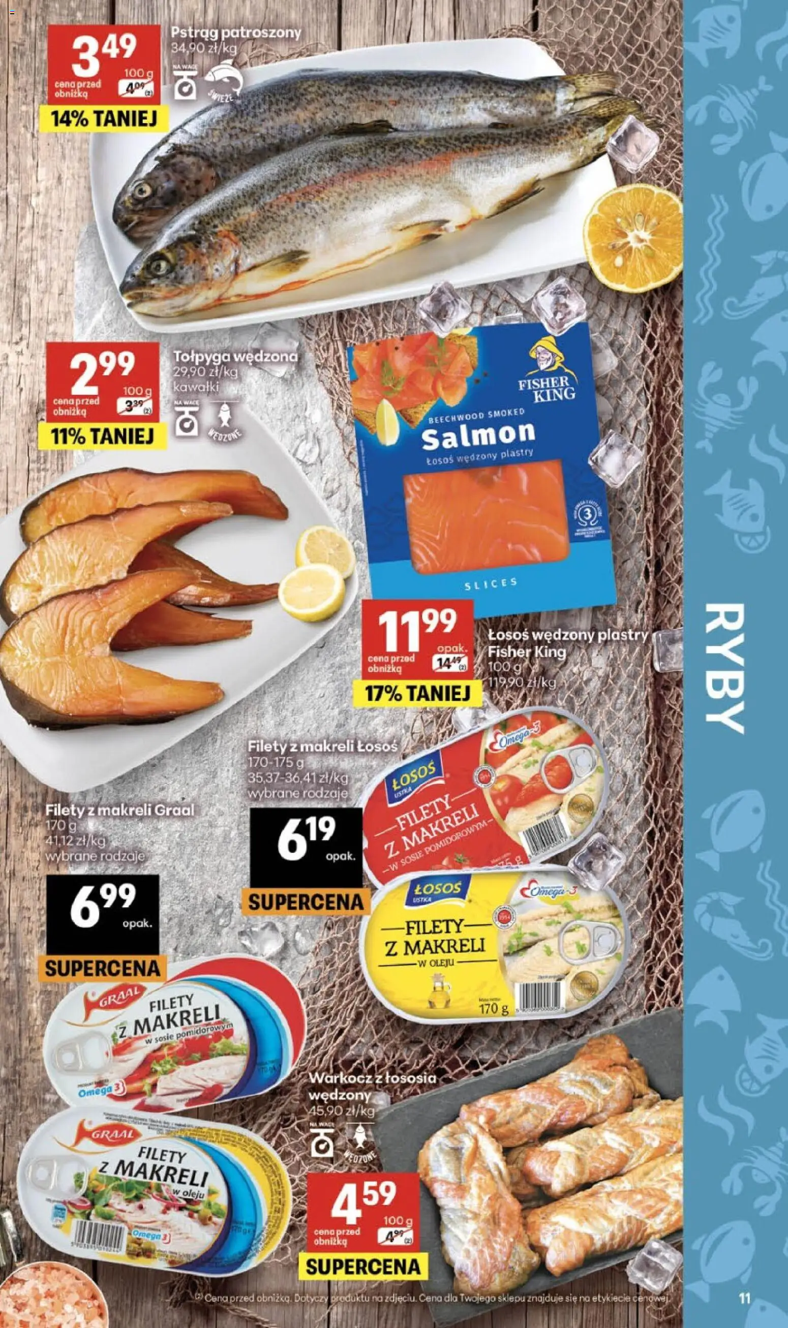 Delikatesy Centrum gazetka od 22.10.2026 | Strona: 11 | Produkty: Łosoś wędzony, Omega, Omega 3, Ryby