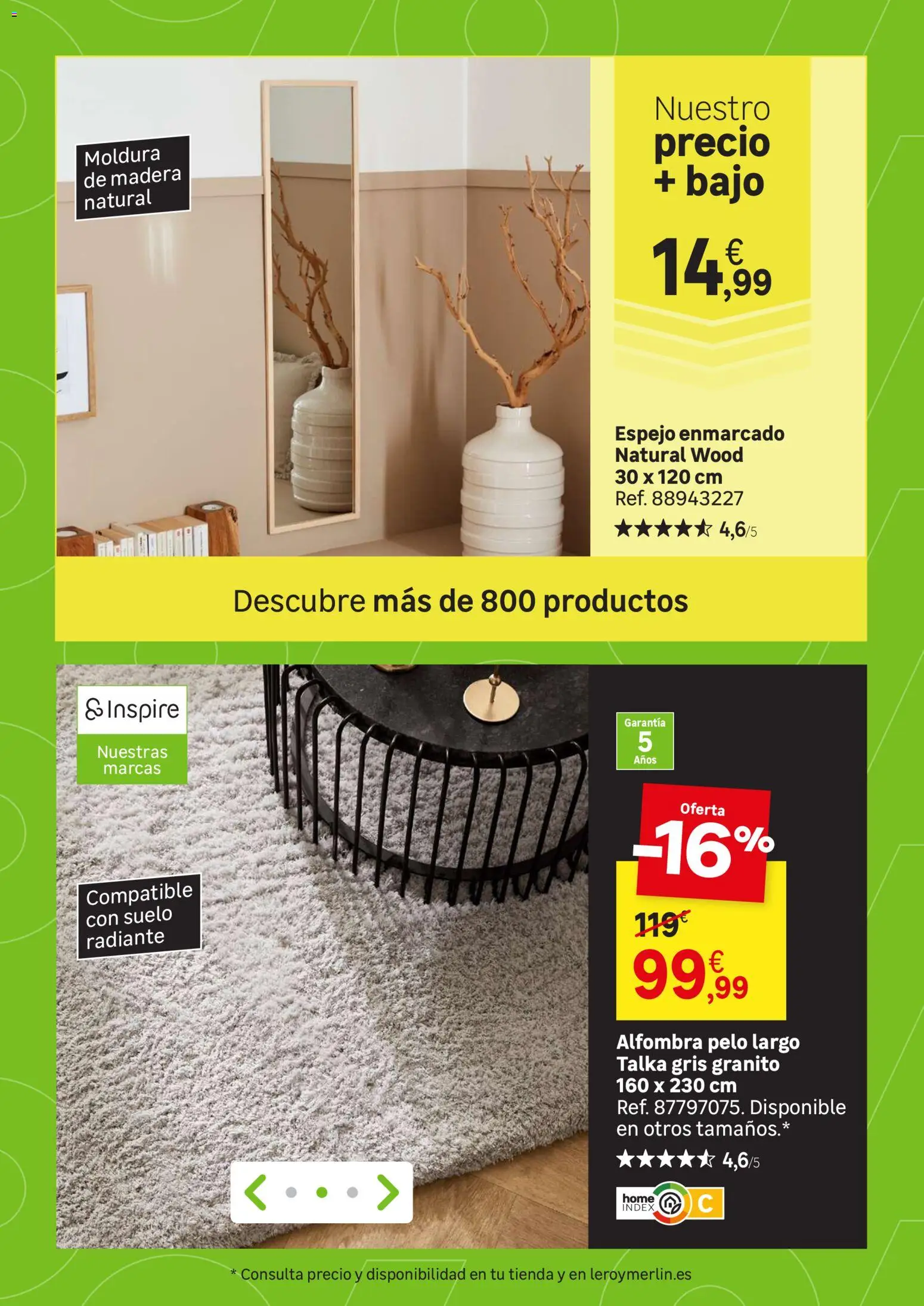Leroy Merlin Black Friday │ válido desde el 20/10/2026 | Página: 55 | Productos: Espejo, Alfombra